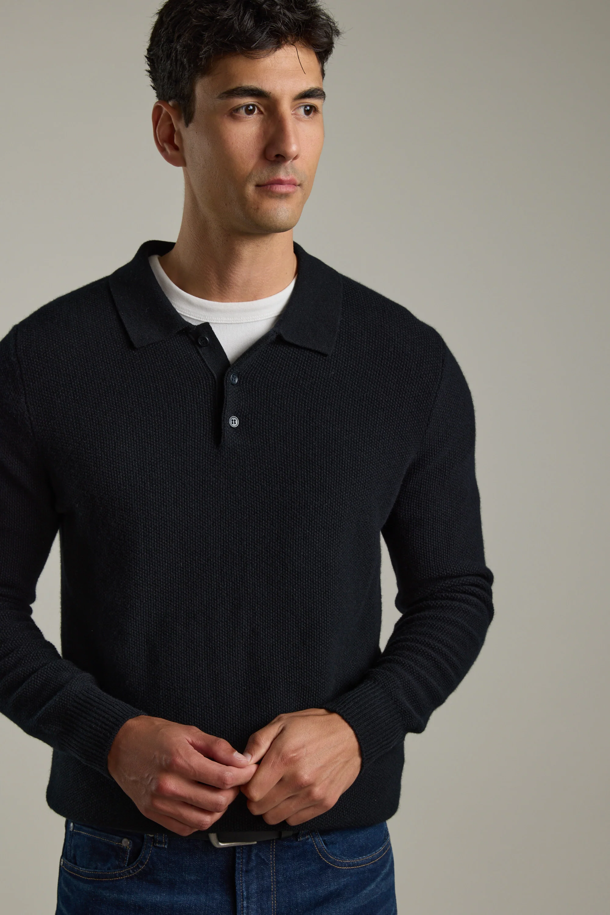 Ainsley Woollen Long Sleeve Polo - Image 3