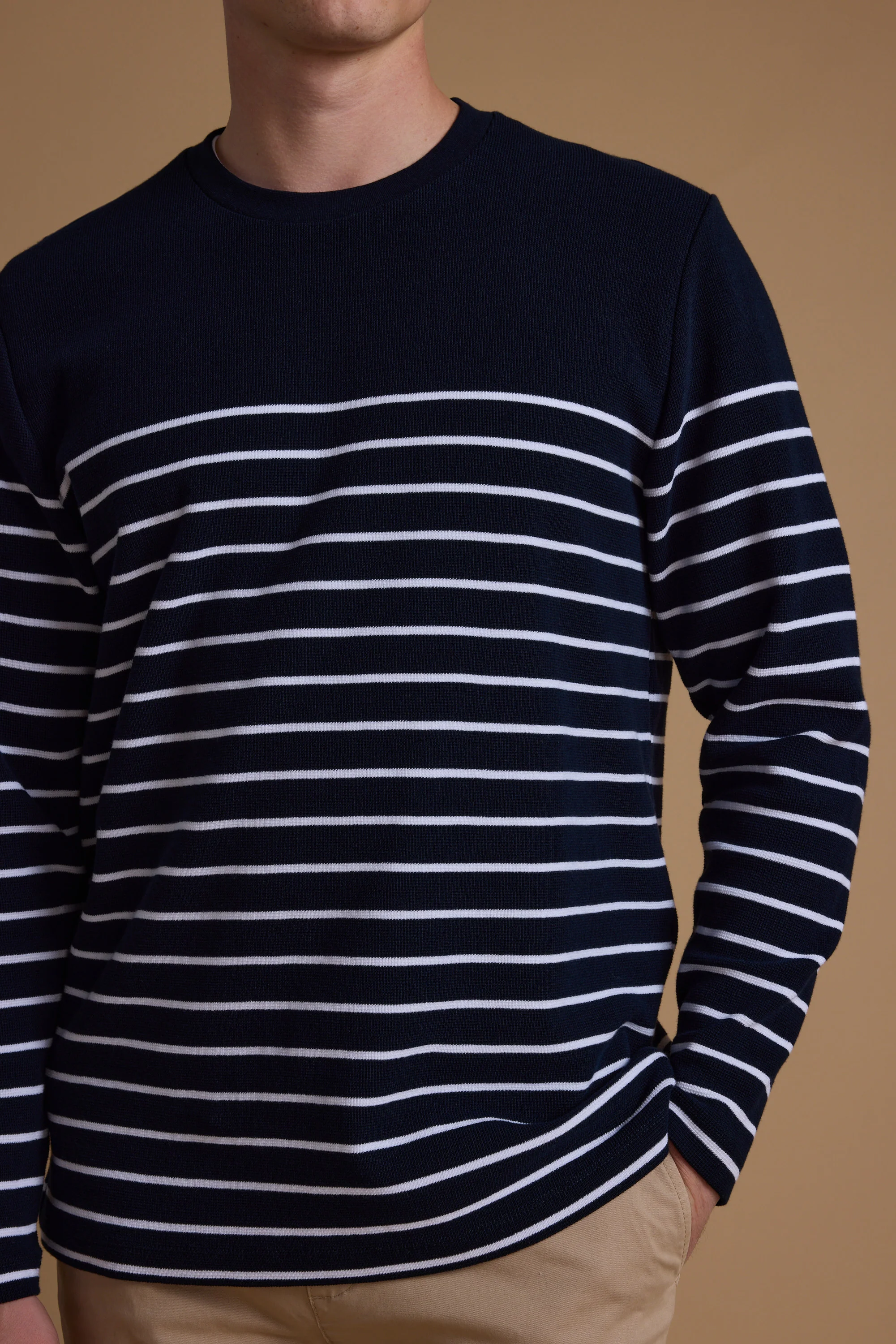 Avenue Stripe Waffle Crew - Image 2