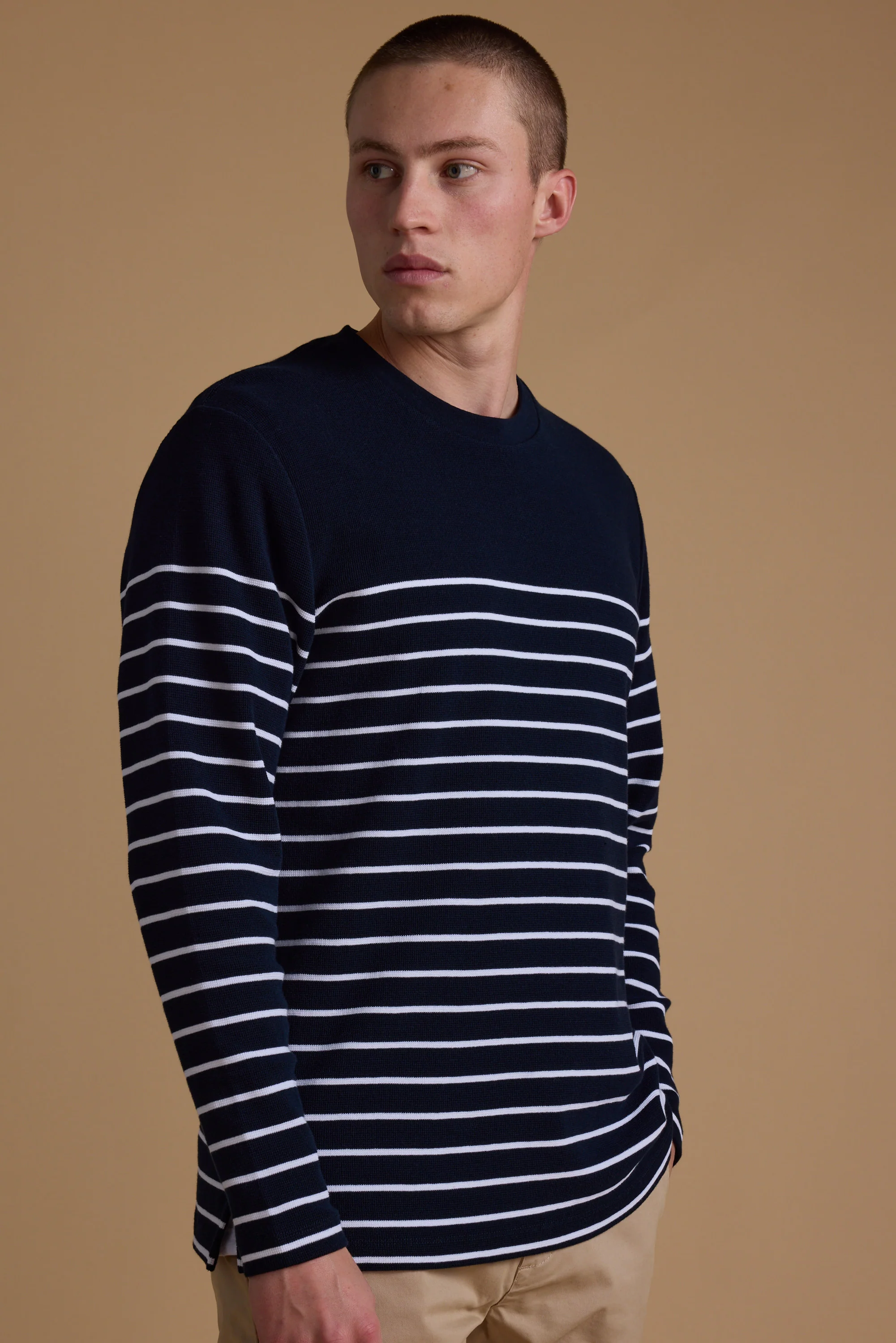 Avenue Stripe Waffle Crew - Image 3