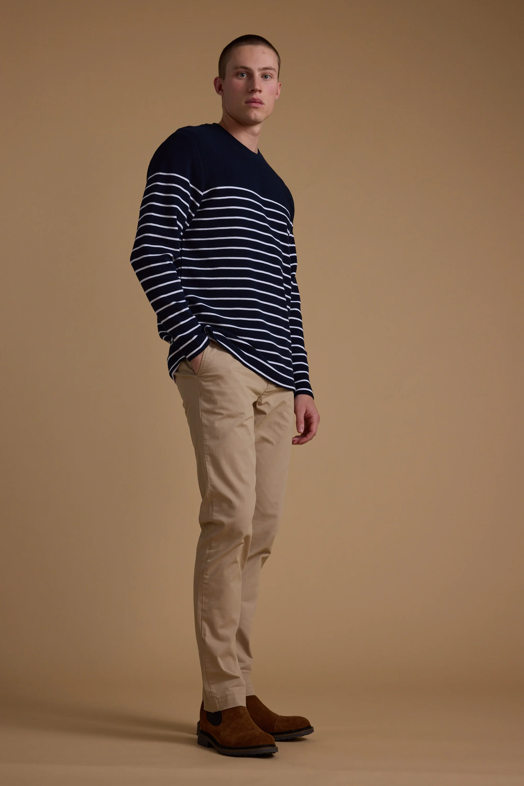 Avenue Stripe Waffle Crew - Image 4