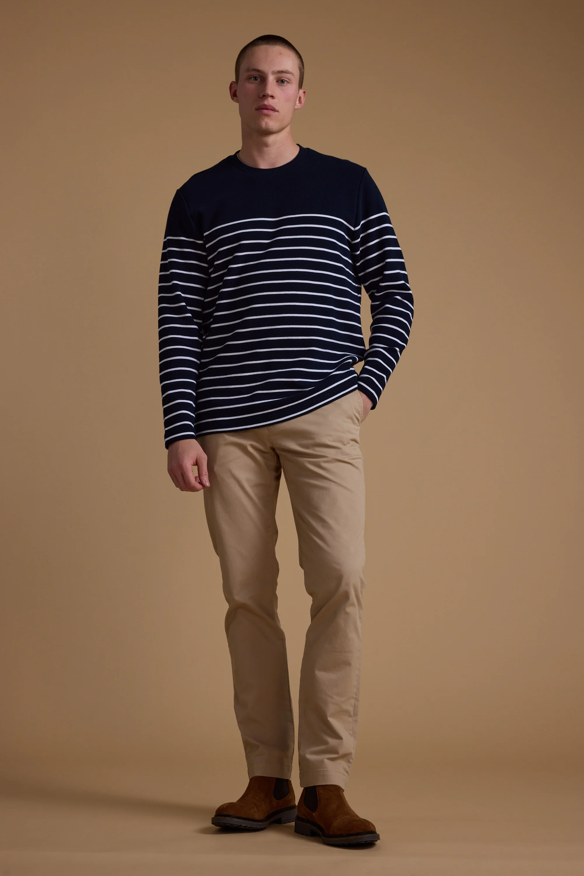 Avenue Stripe Waffle Crew - Image 5