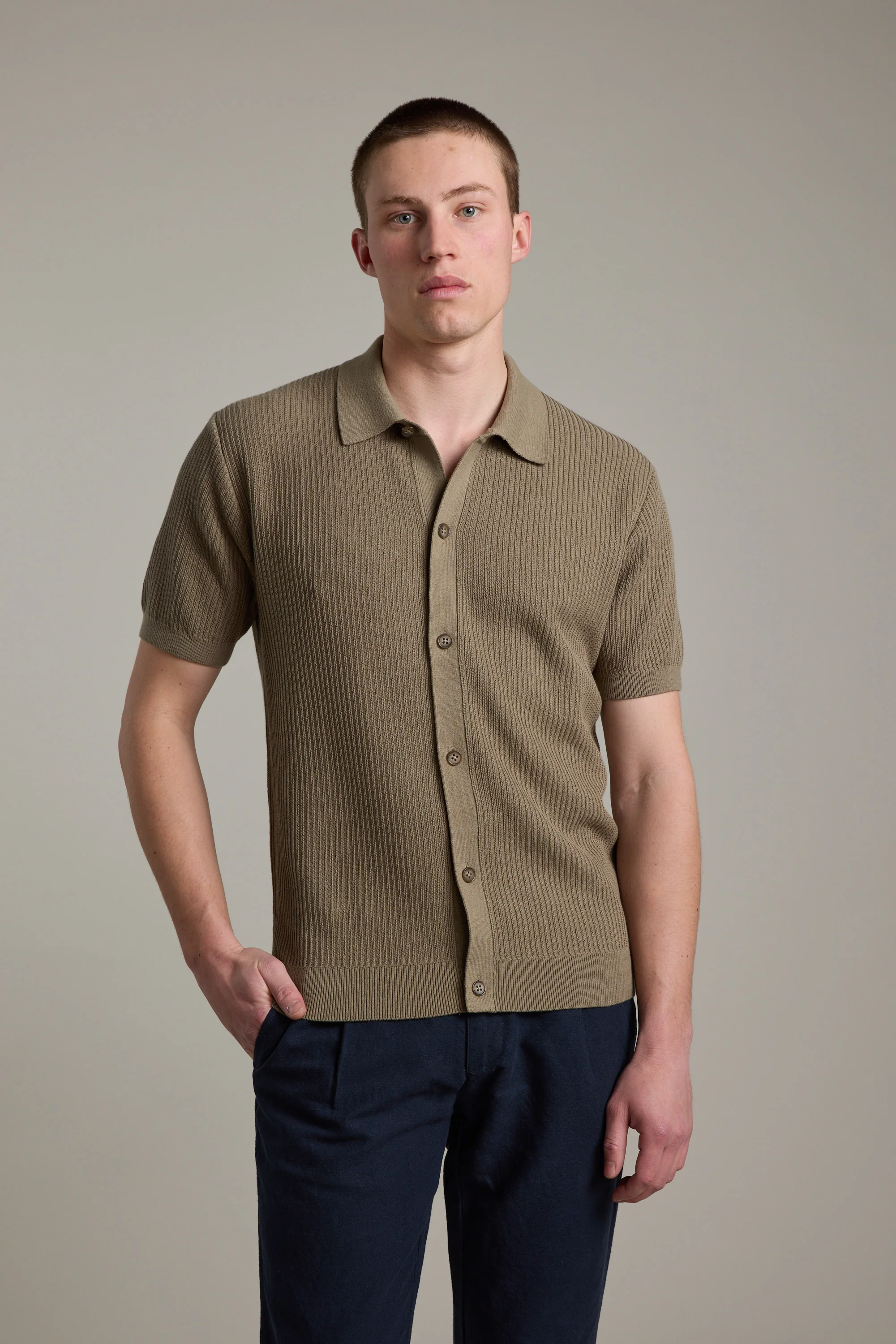 Barrows Knit Button Up Polo - Image 5