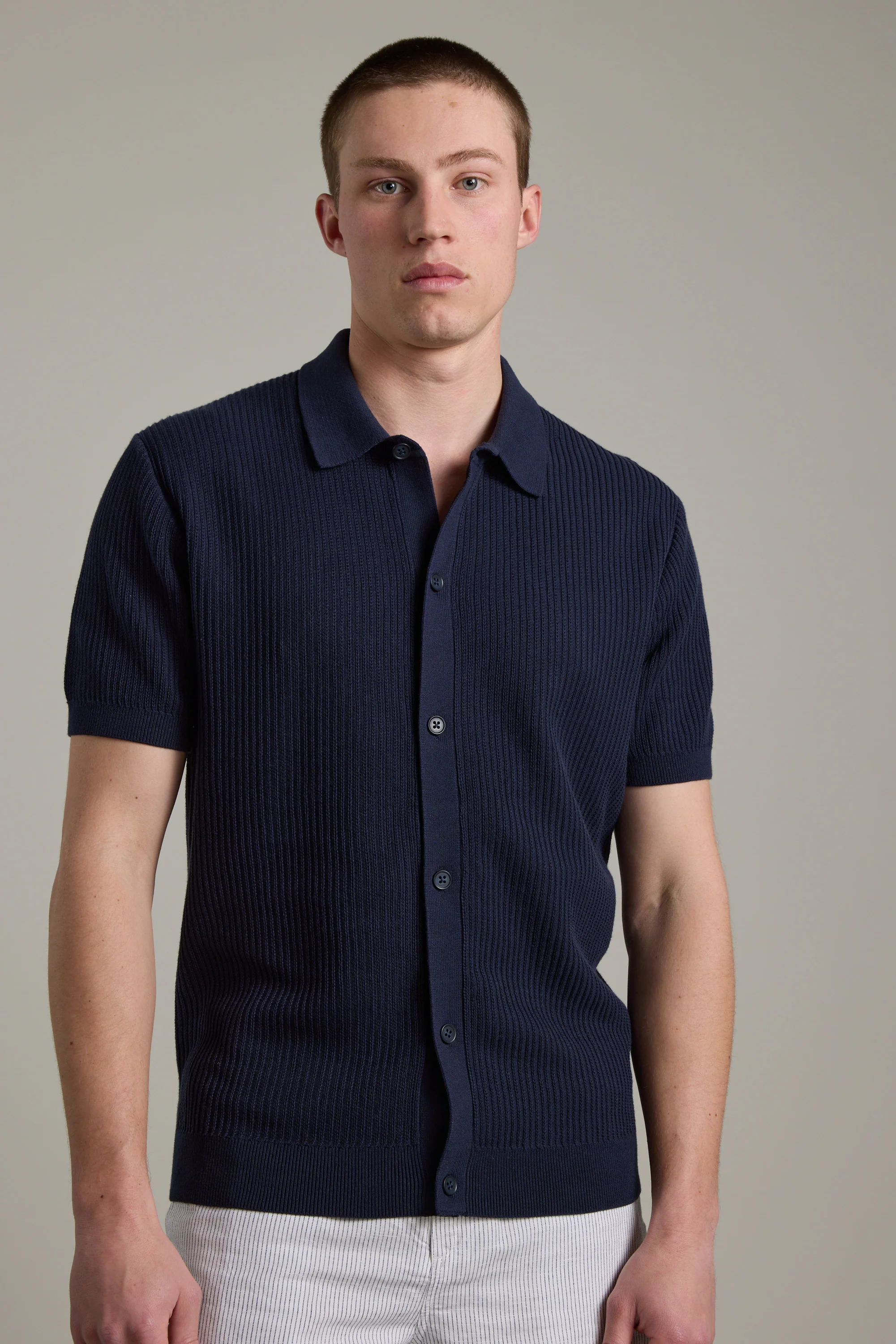 Barrows Knit Button Up Polo - Image 4