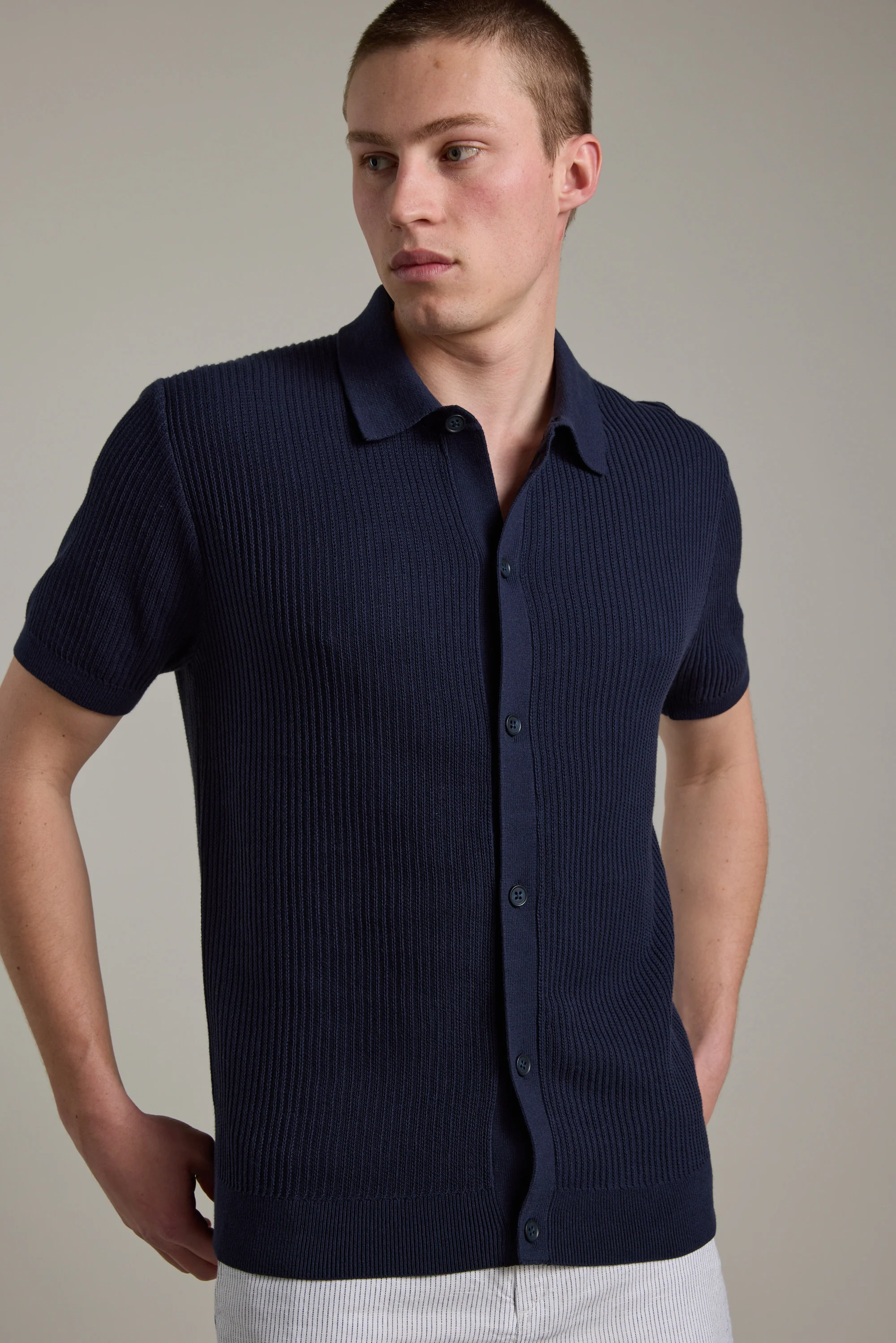 Barrows Knit Button Up Polo - Image 6