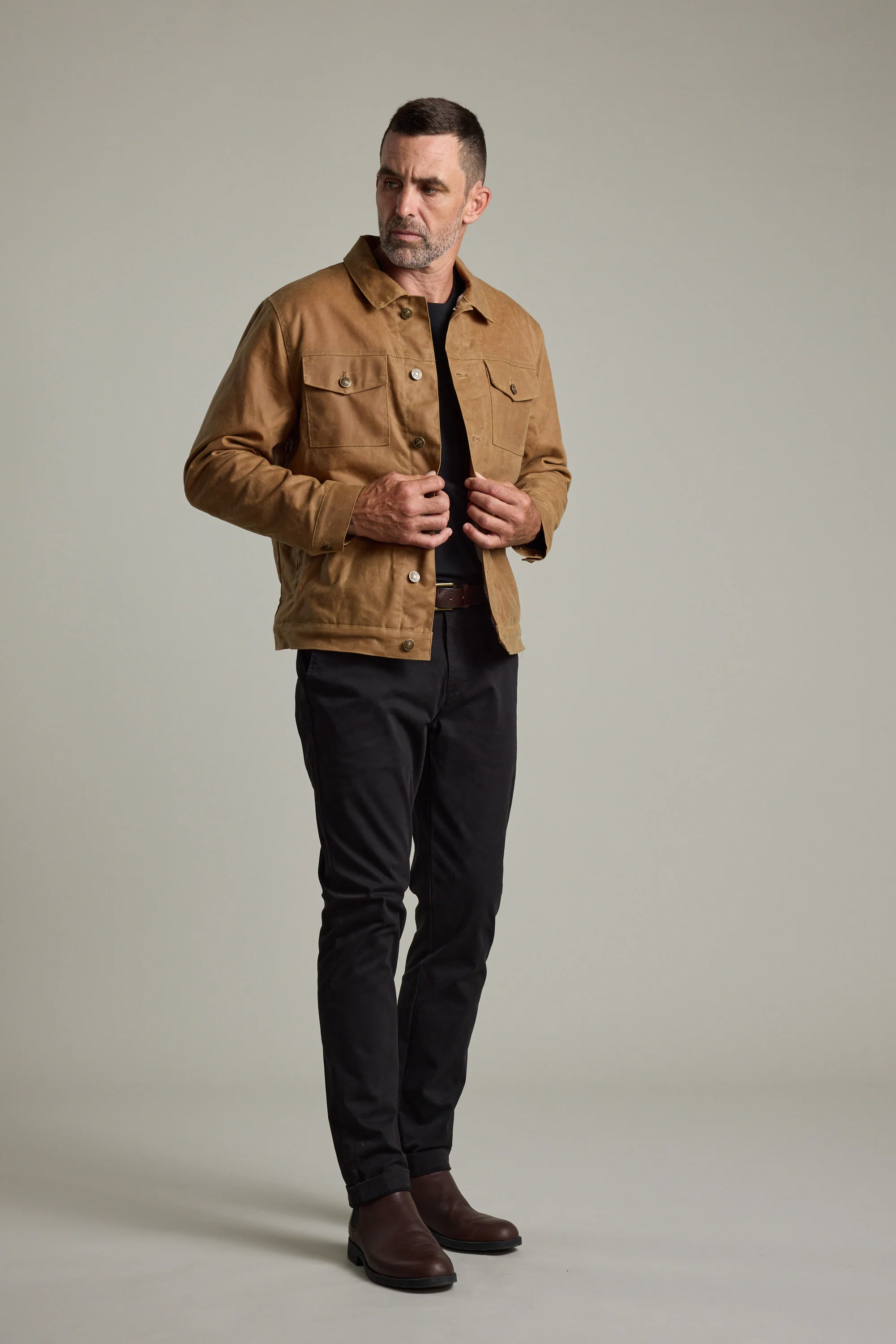 Benson Waxed Cotton Sherpa Jacket - Image 3