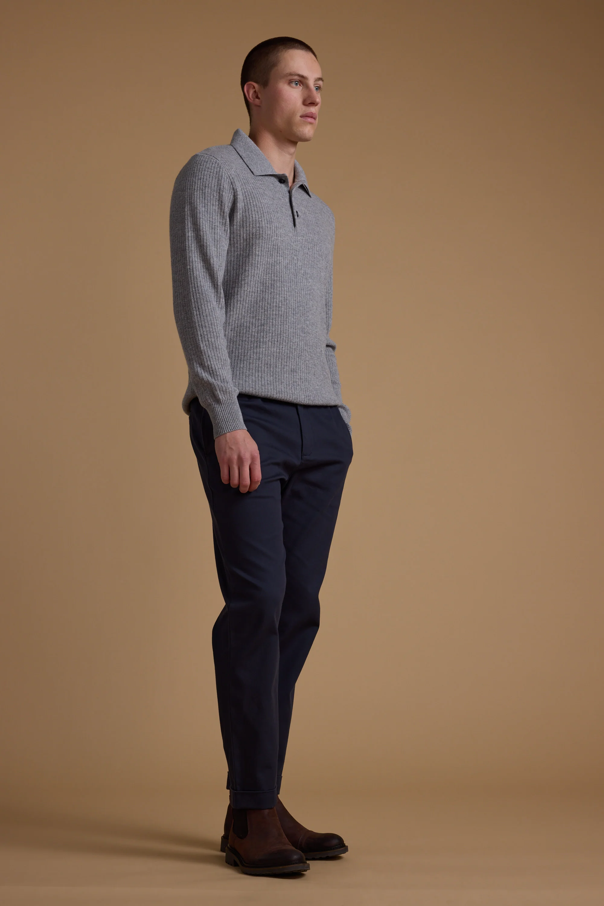 Braxton Merino Long Sleeve Polo - Image 2
