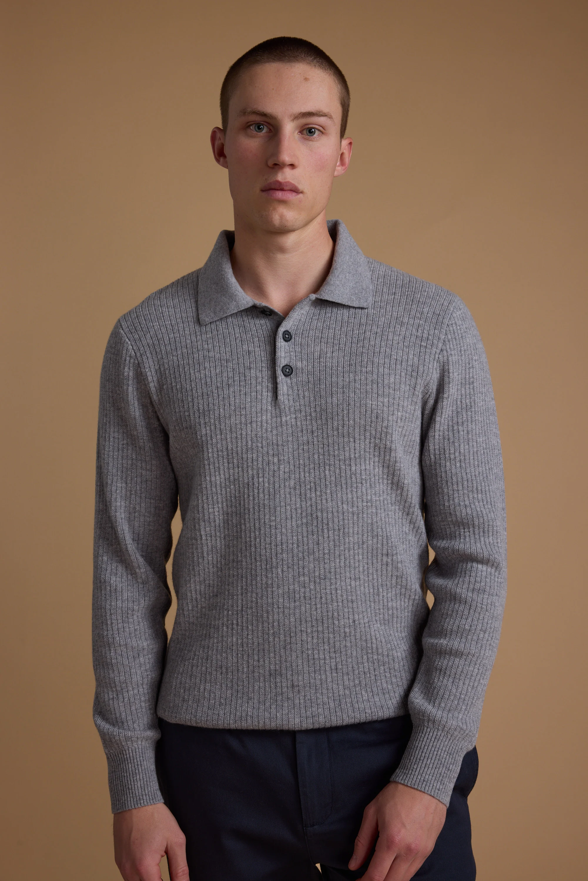 Braxton Merino Long Sleeve Polo - Image 3