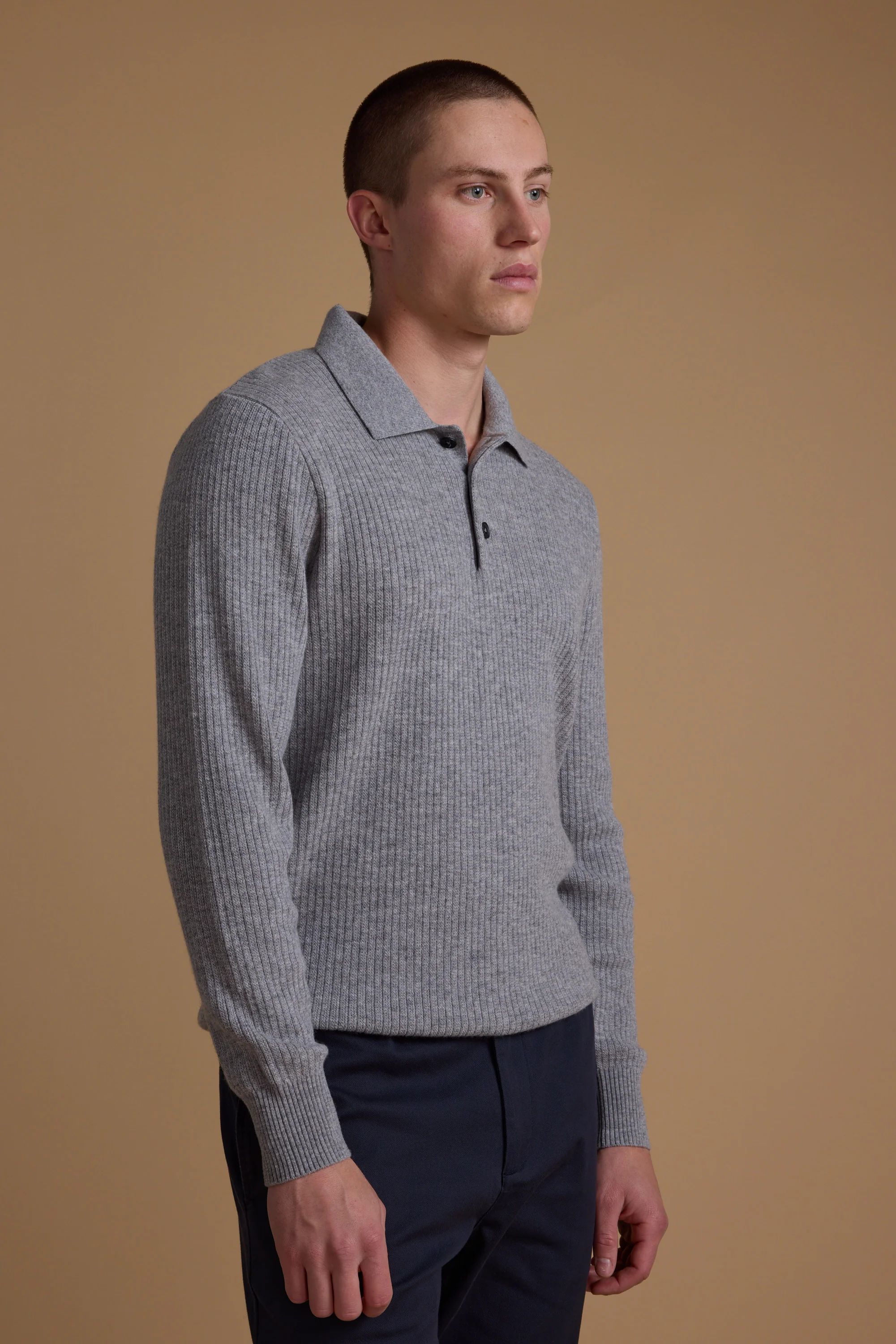Braxton Merino Long Sleeve Polo - Image 4