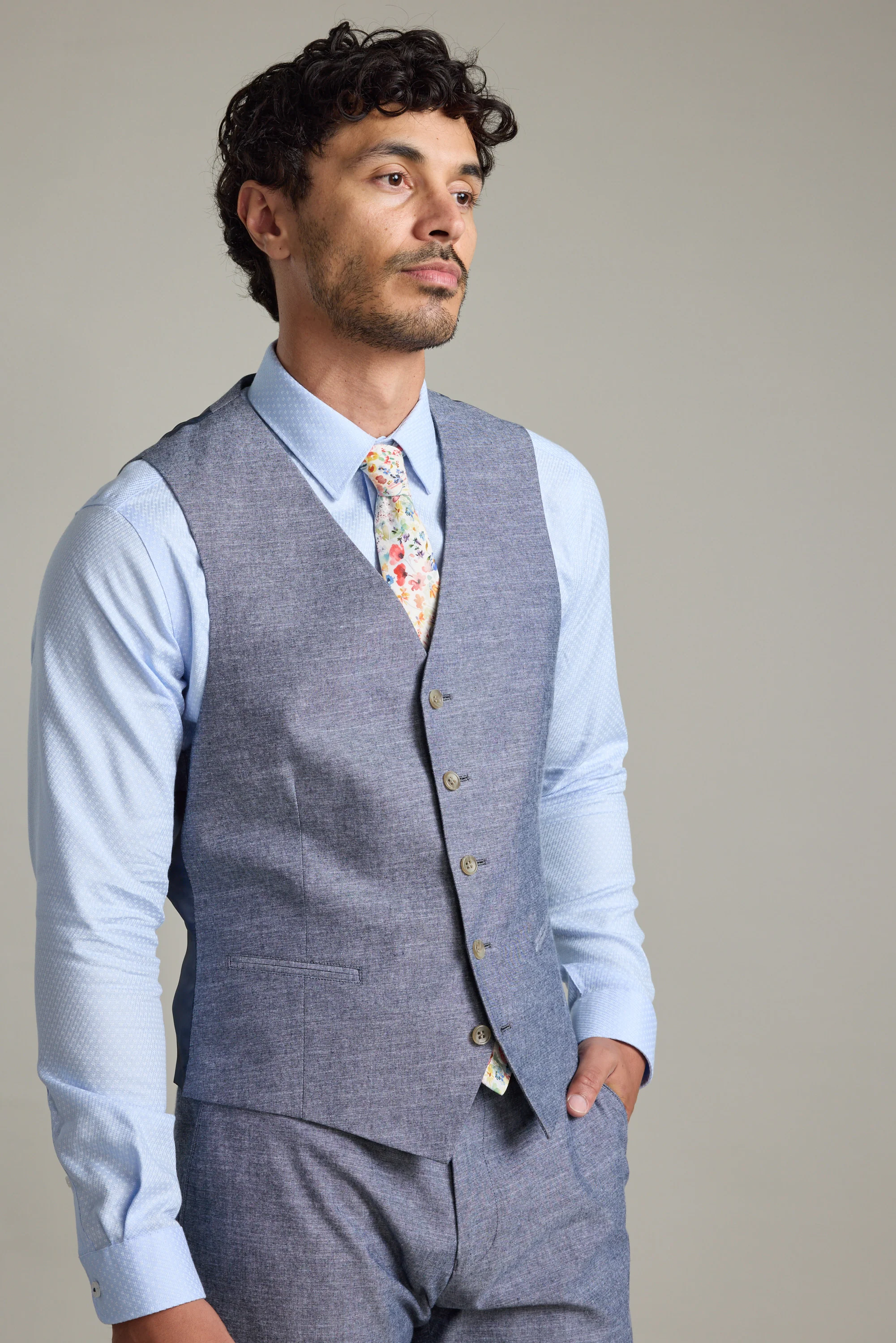 Brighton Cotton Waistcoat - Image 2