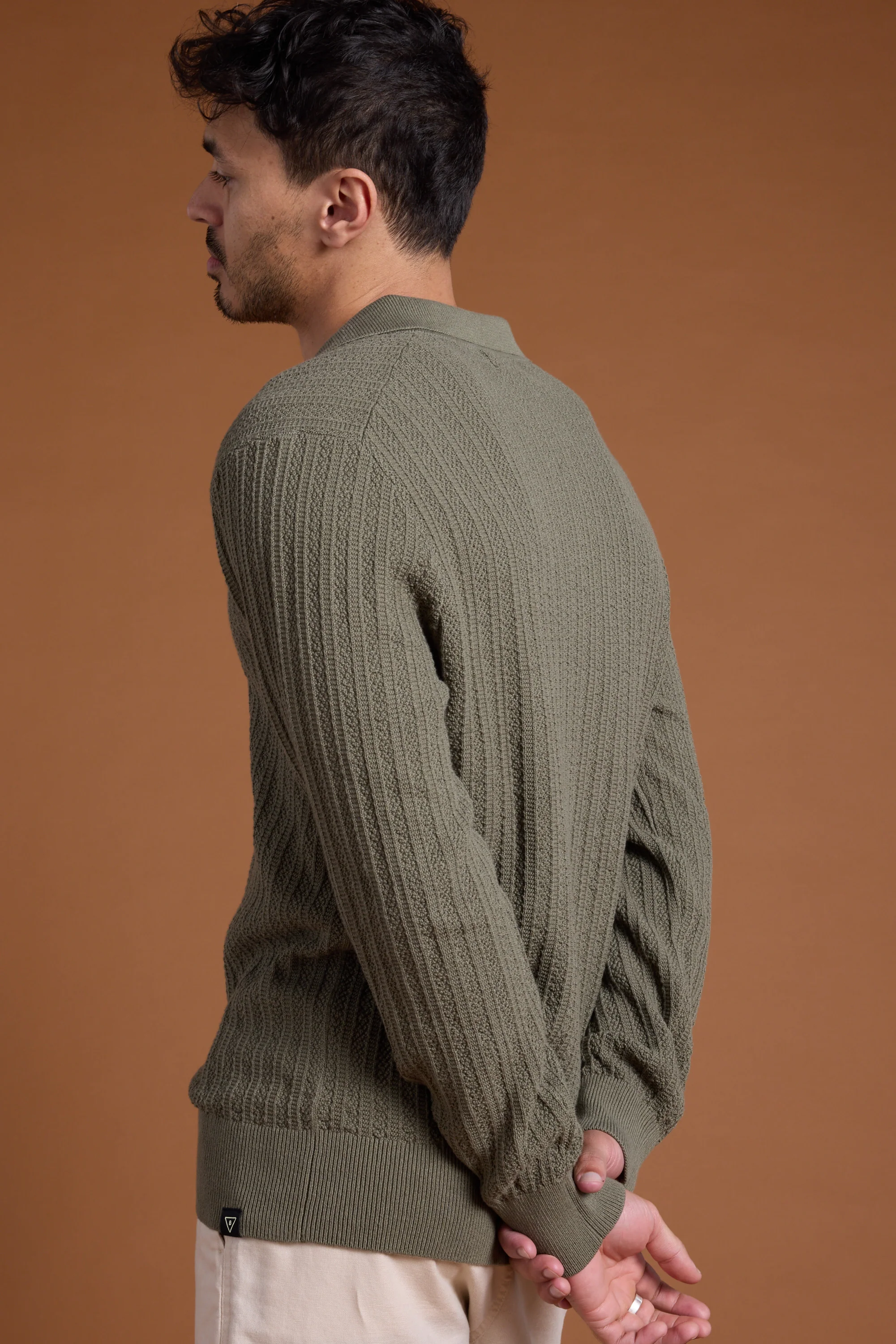 Cedar Cotton Long Sleeve Polo - Image 5