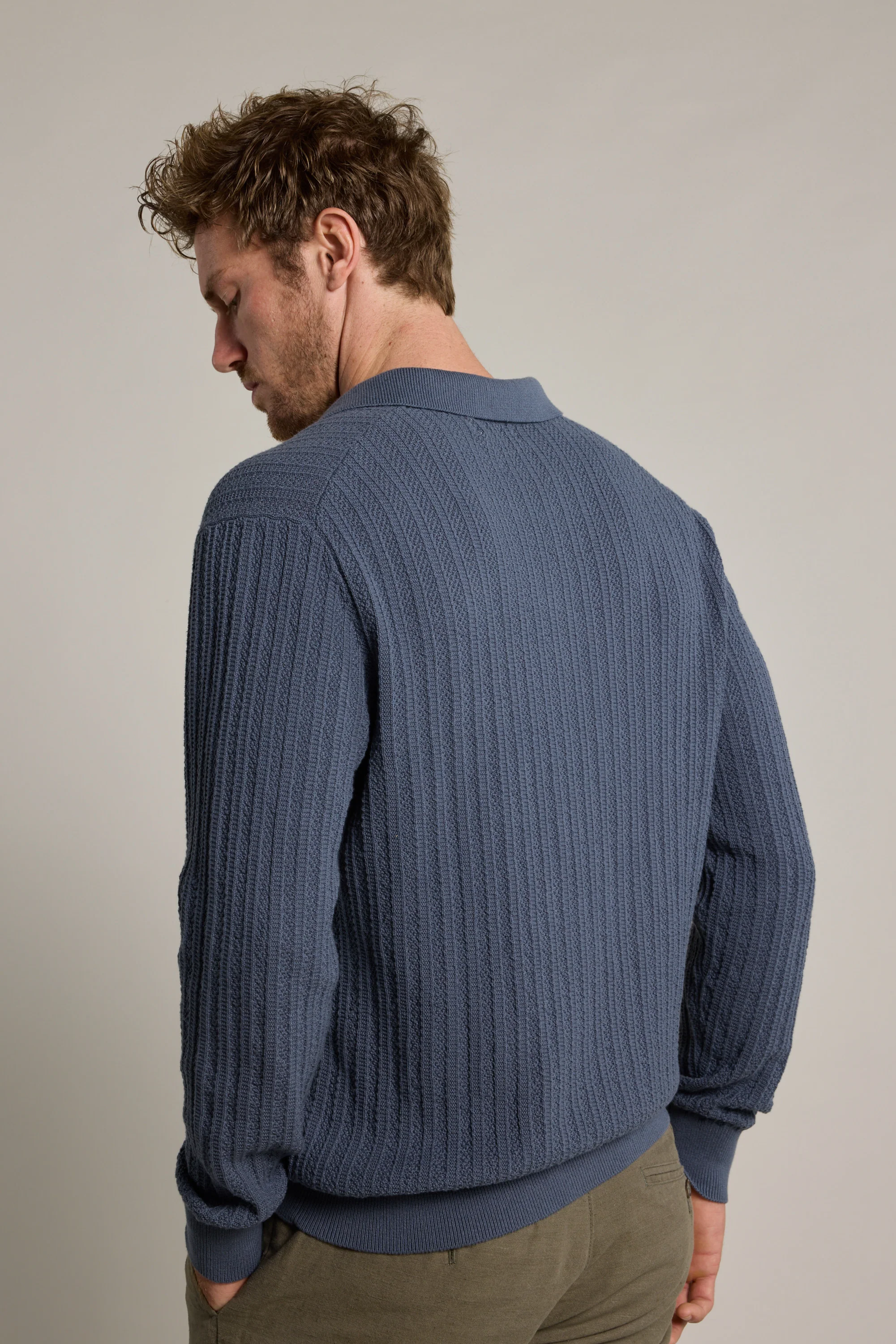 Cedar Cotton Long Sleeve Polo - Image 4