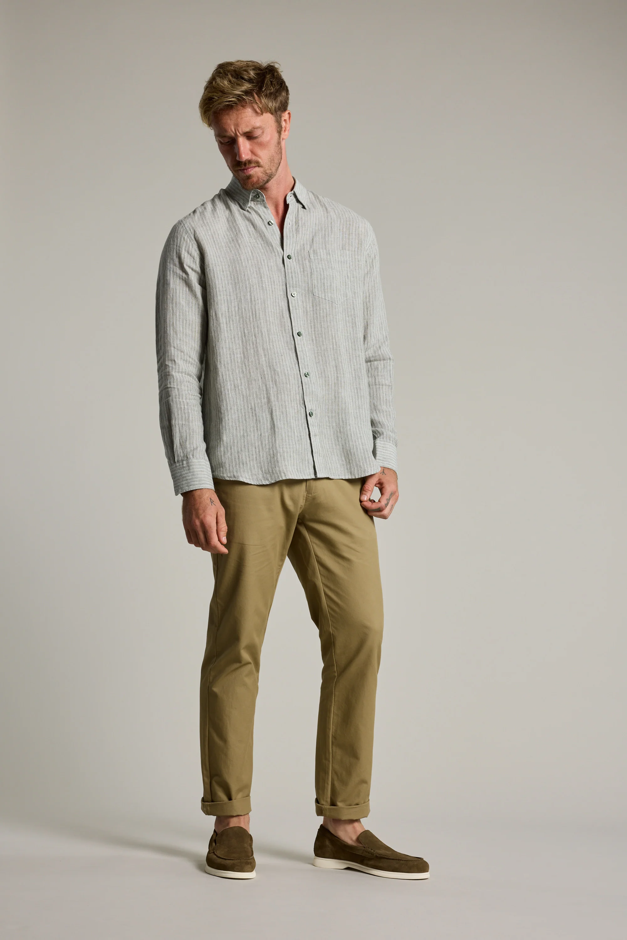 Dalton fine stripe Shirt - Image 3