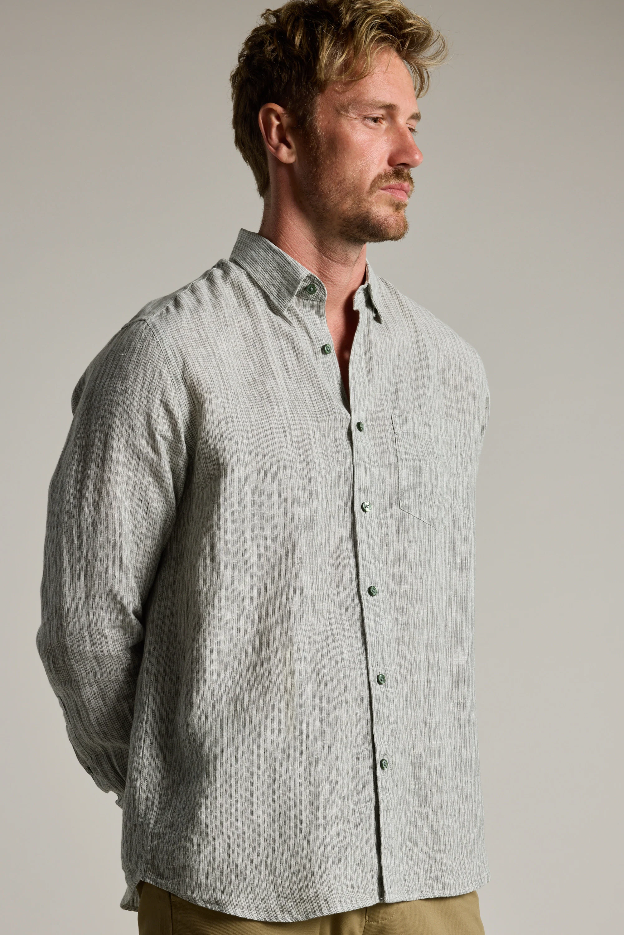 Dalton fine stripe Shirt - Image 6