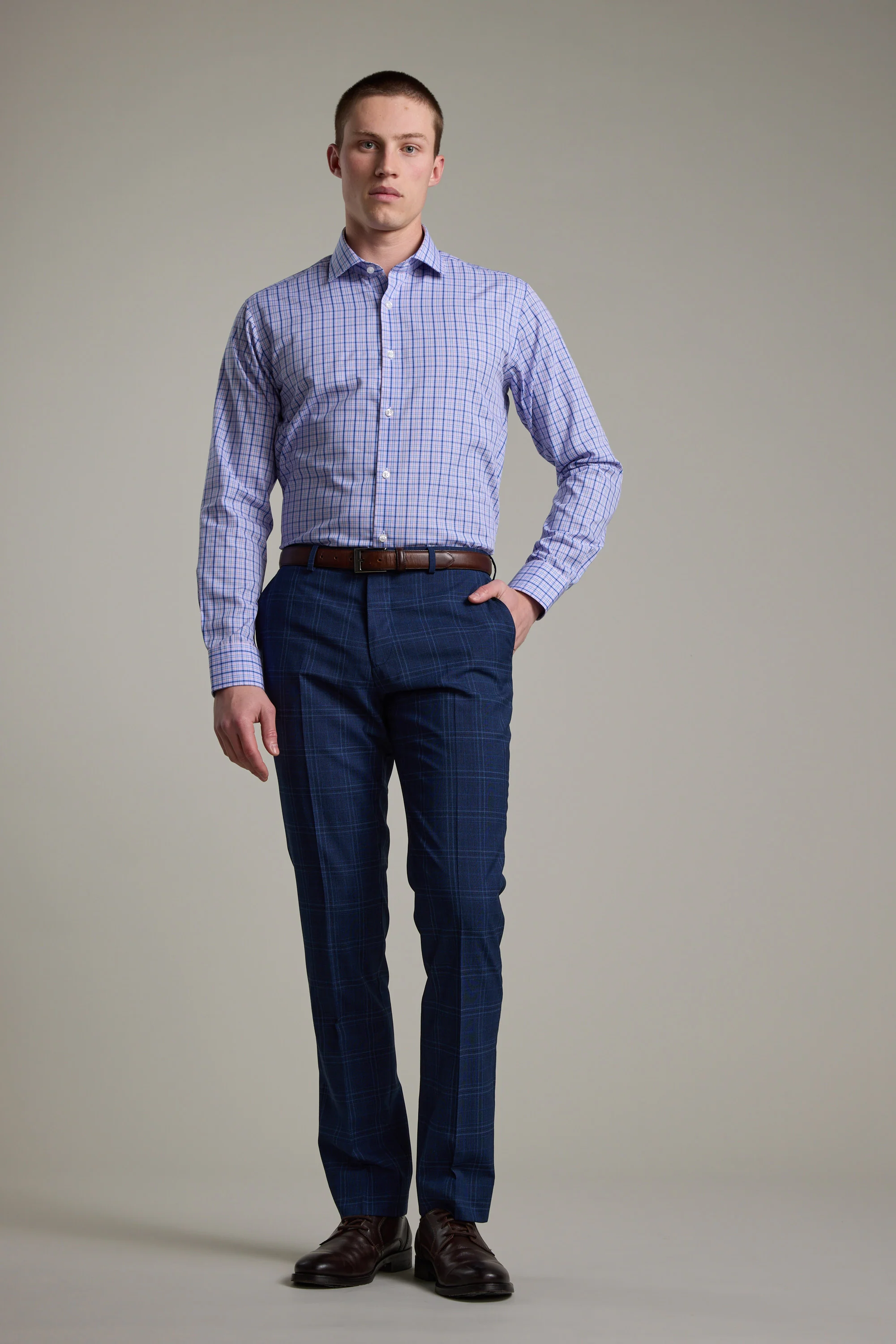Denton Check Business Shirt - Image 3
