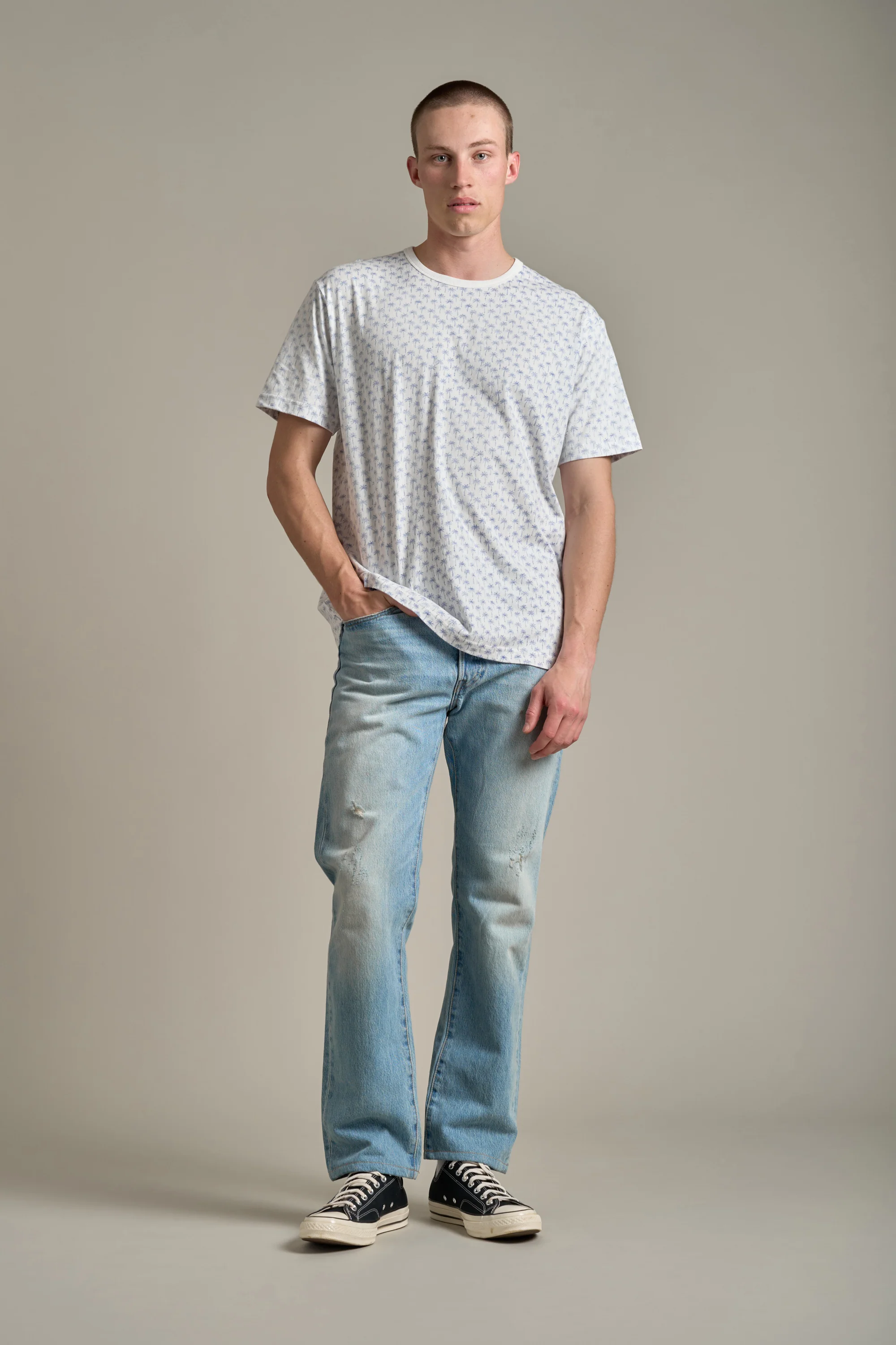 Dexter Palm Print Tee - Image 2