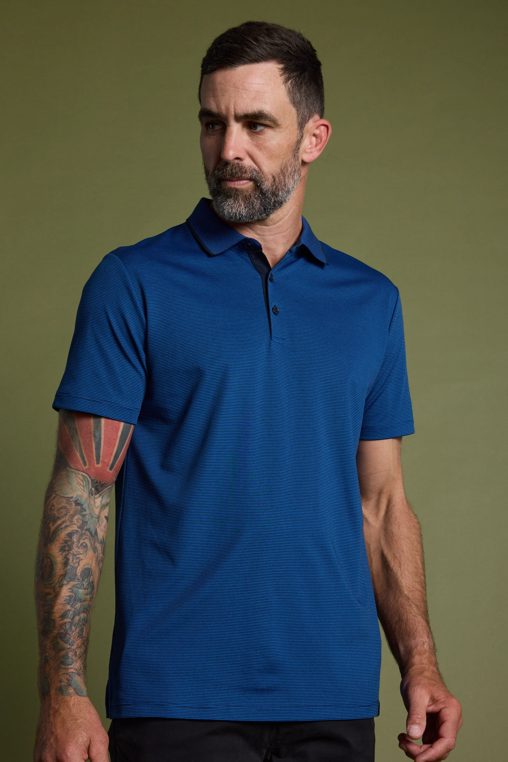 Flynn Mercerised Stripe Polo - Image 3