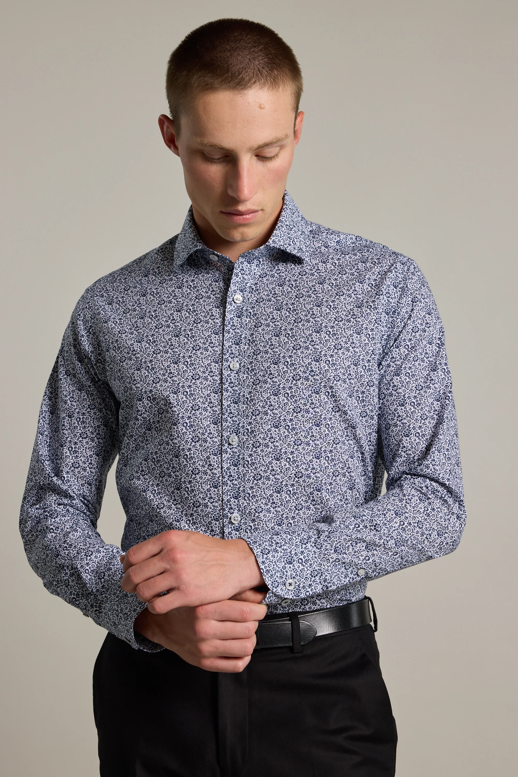 Gordon Print Business Shirt - Image 2