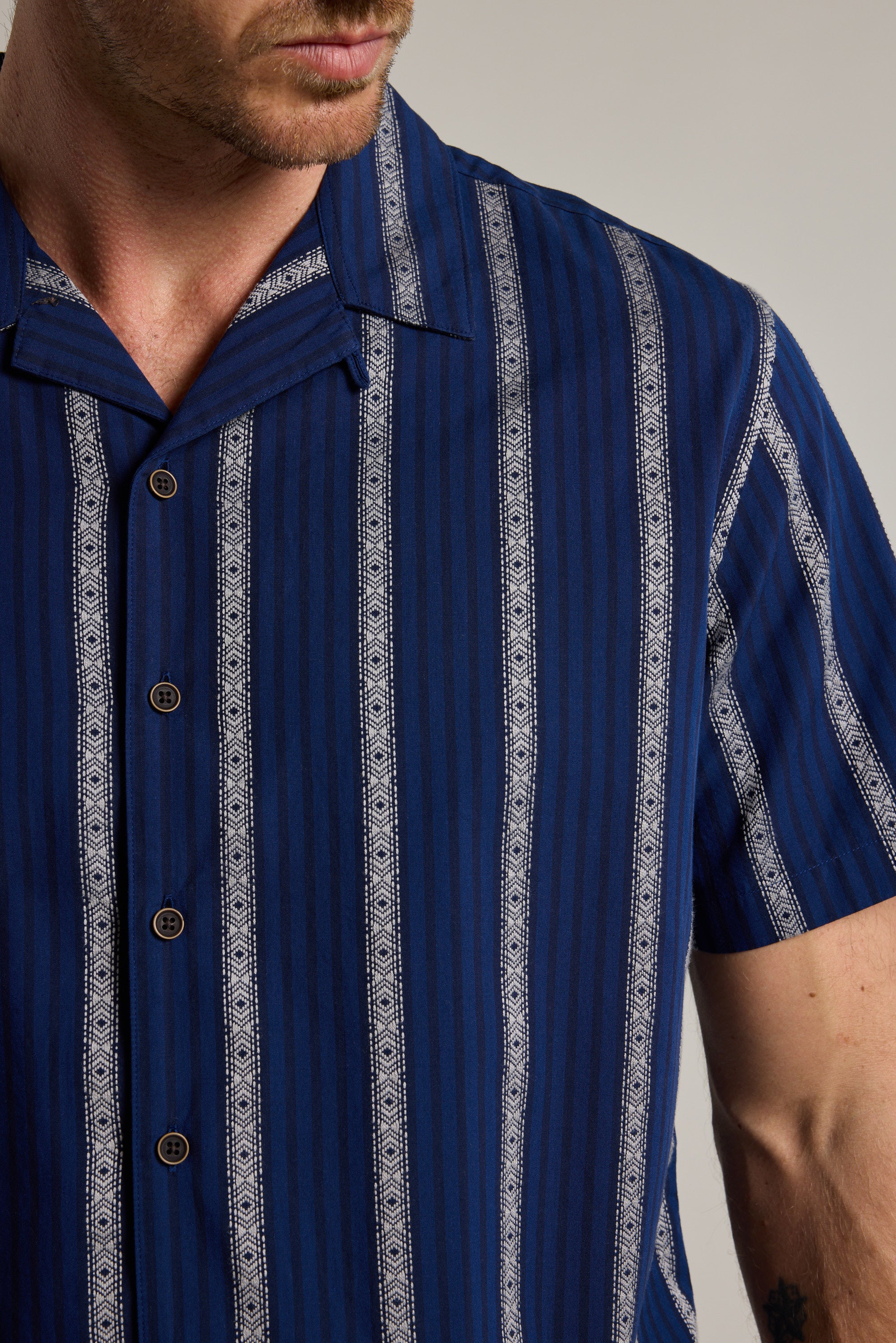 Harbour Stripe Cuban Shirt - Image 2