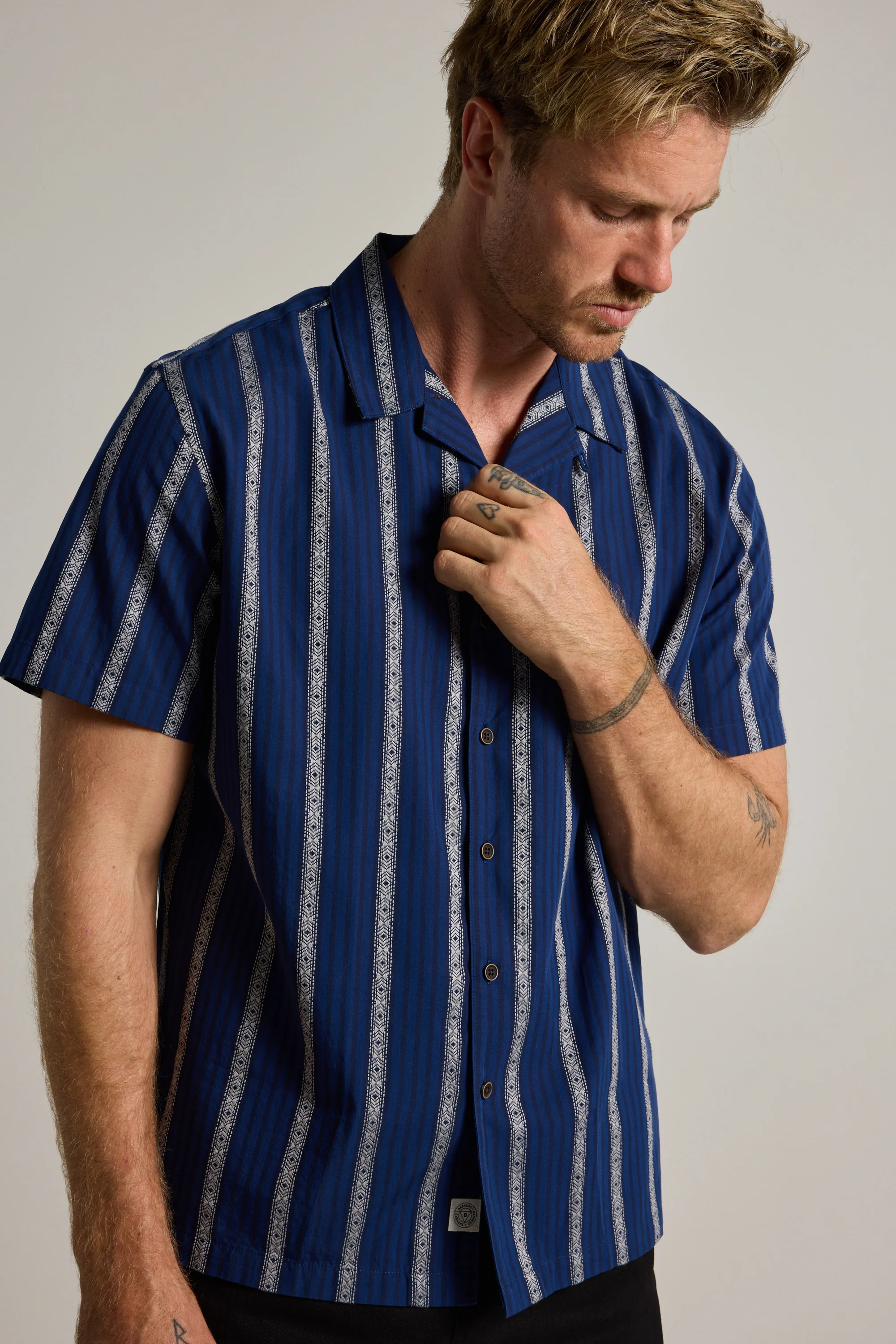 Harbour Stripe Cuban Shirt - Image 3
