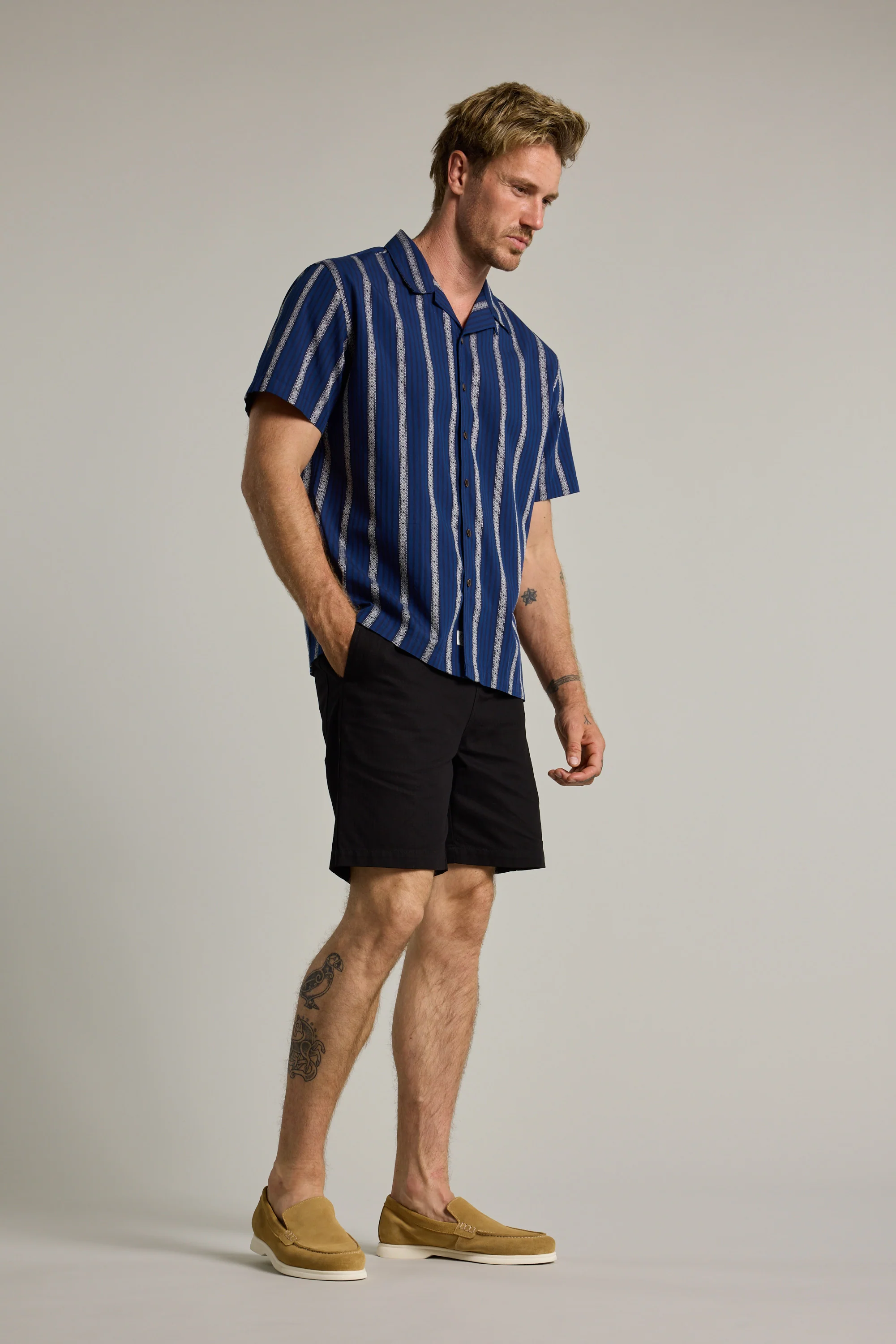 Harbour Stripe Cuban Shirt - Image 6