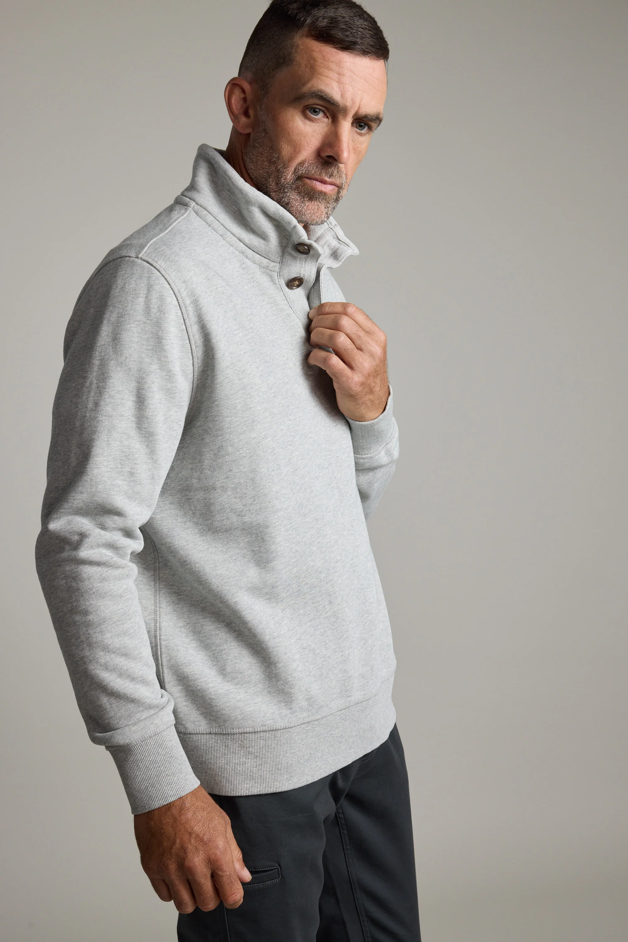 Harrington Half Button Sweatshirt - Image 8