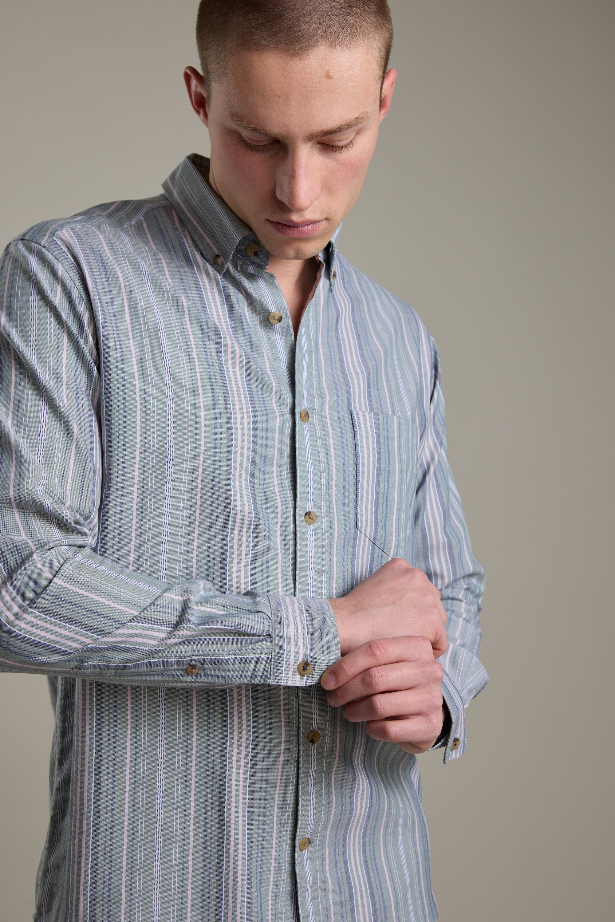 Huntley Striped Oxford Shirt - Image 3