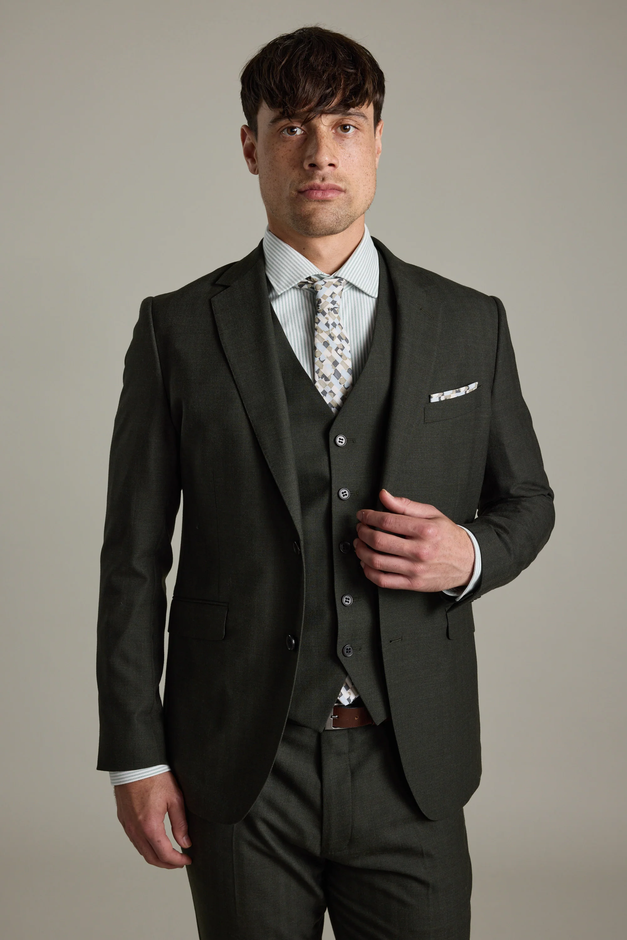 Johnston Herringbone Suit Jacket - Image 2
