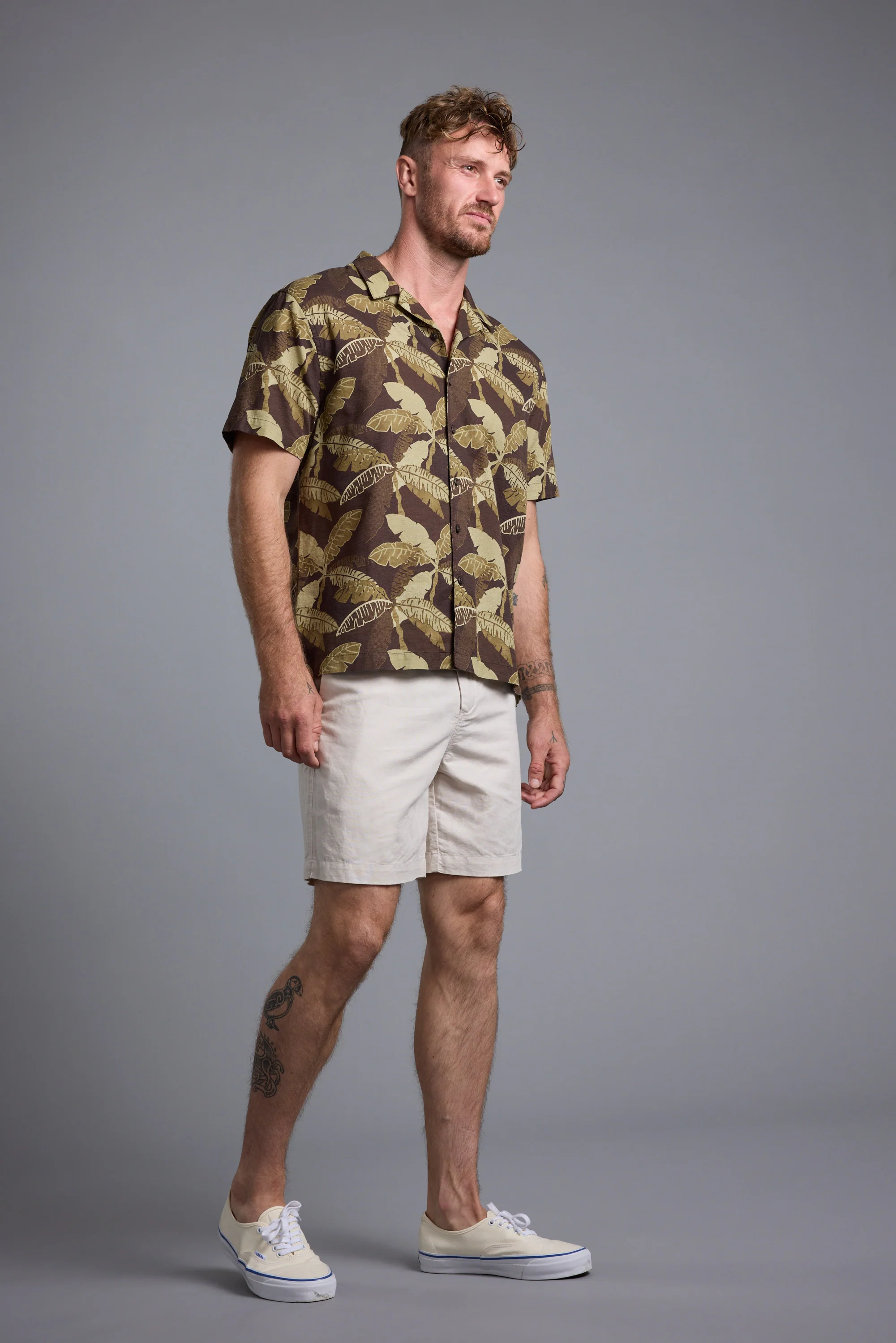 Leaf Print Cuban Shirt - Image 3
