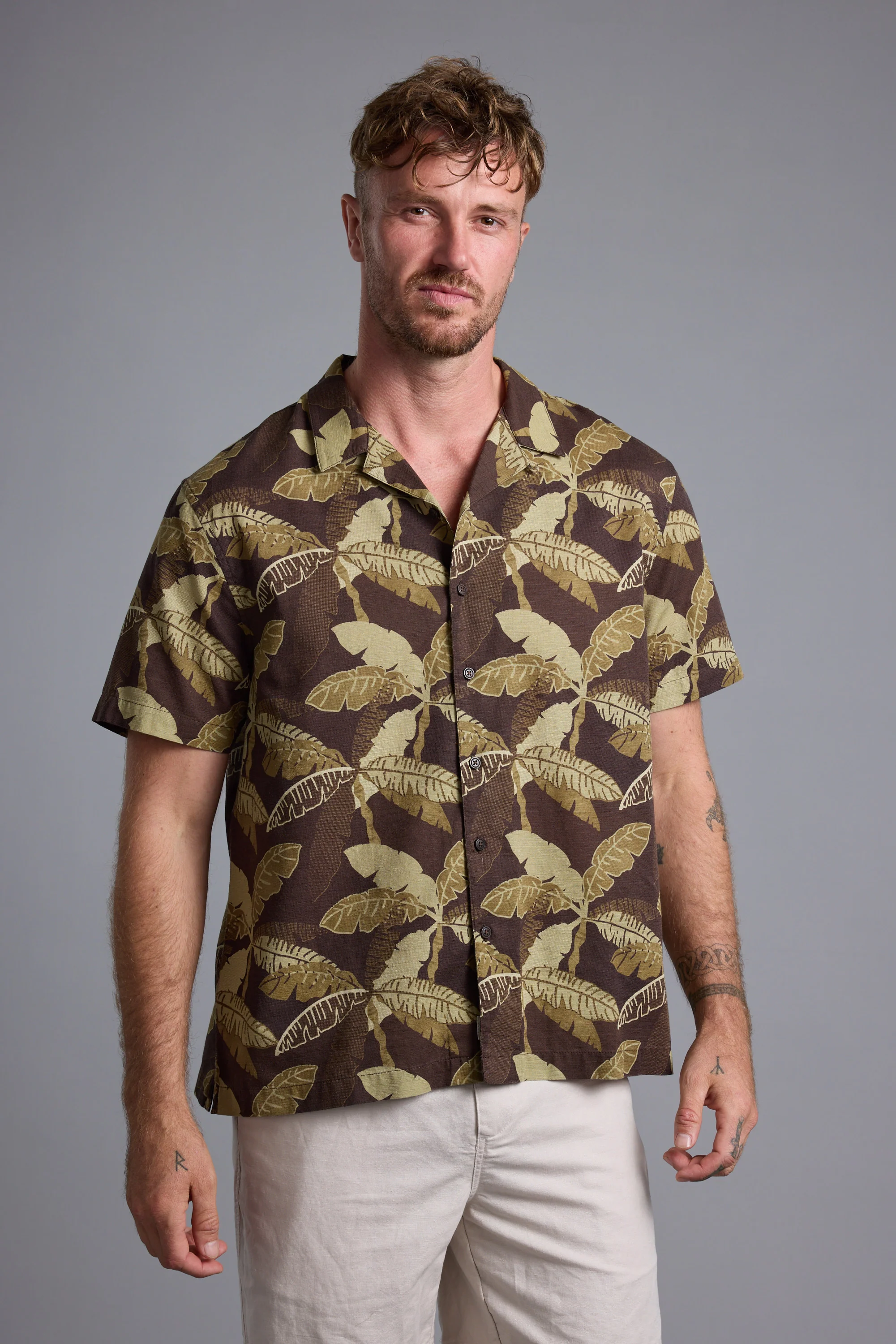 Leaf Print Cuban Shirt - Image 5
