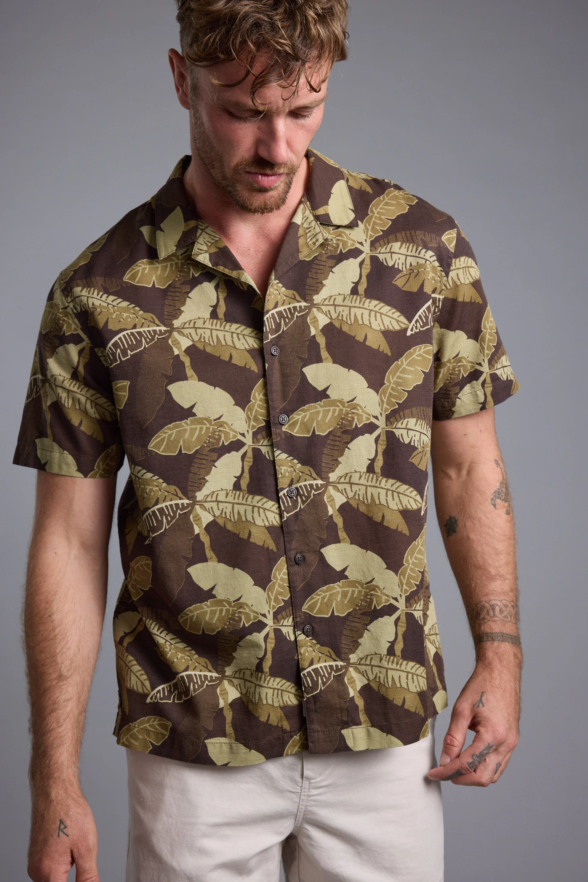 Leaf Print Cuban Shirt - Image 6