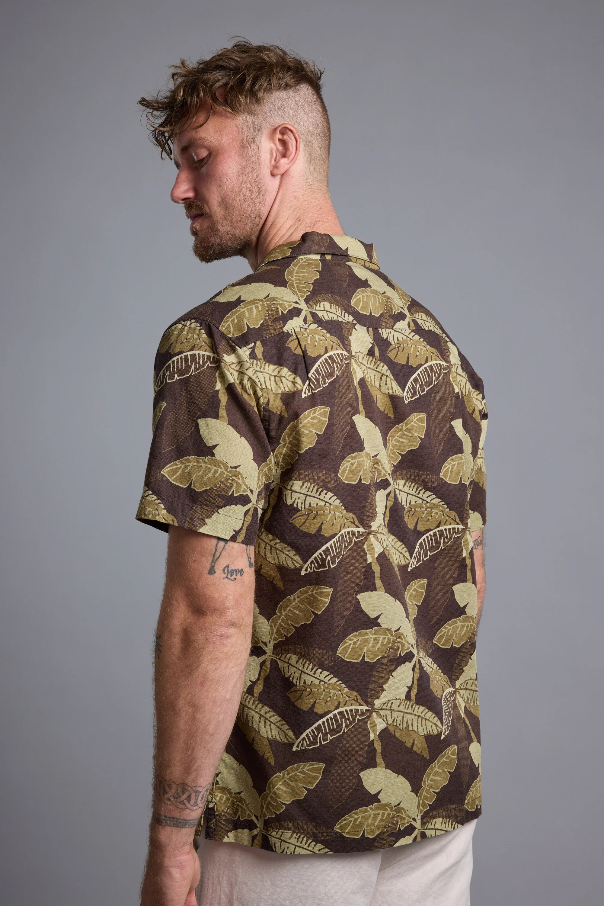 Leaf Print Cuban Shirt - Image 7