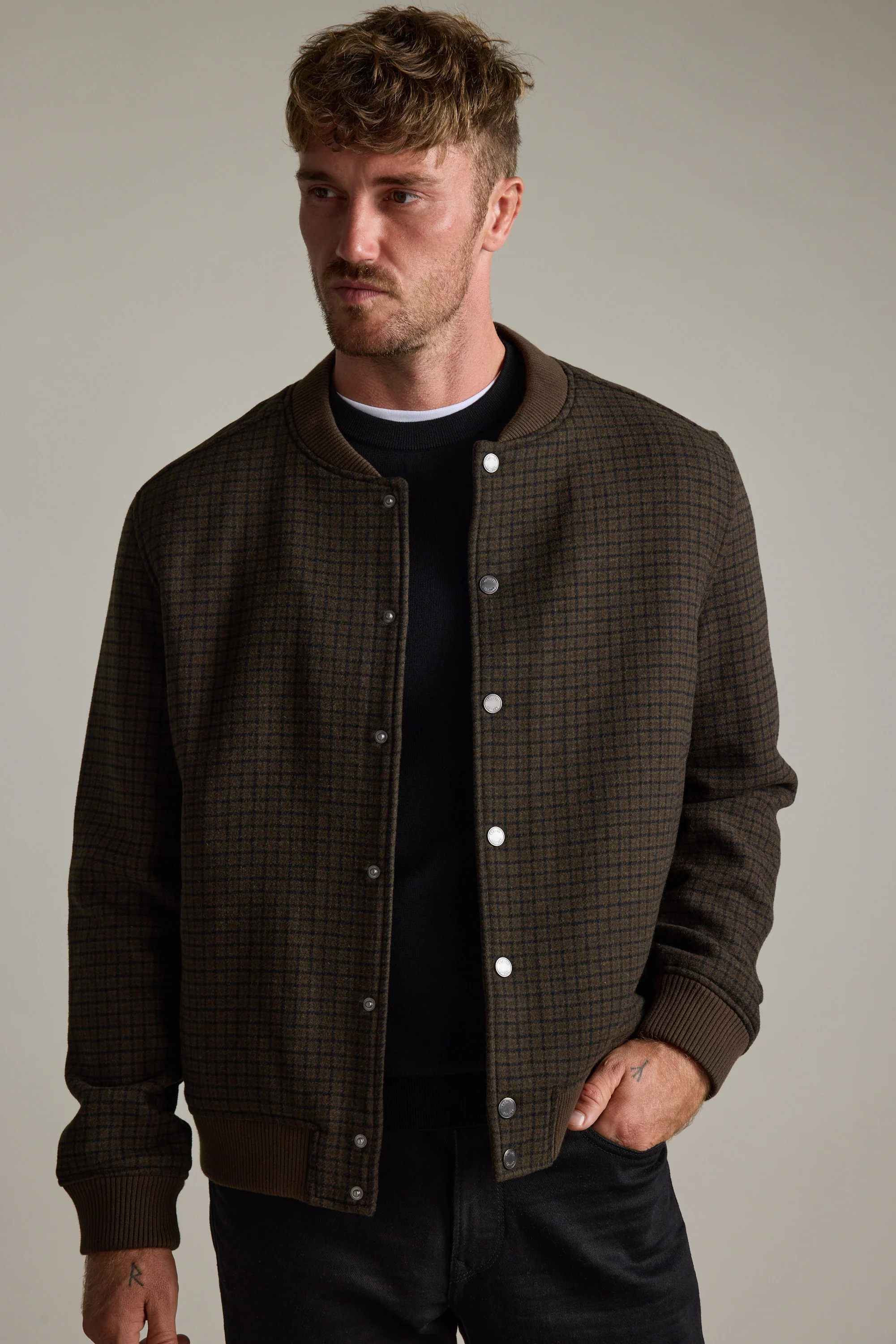 Leland Wool Bomber Jacket - Image 3