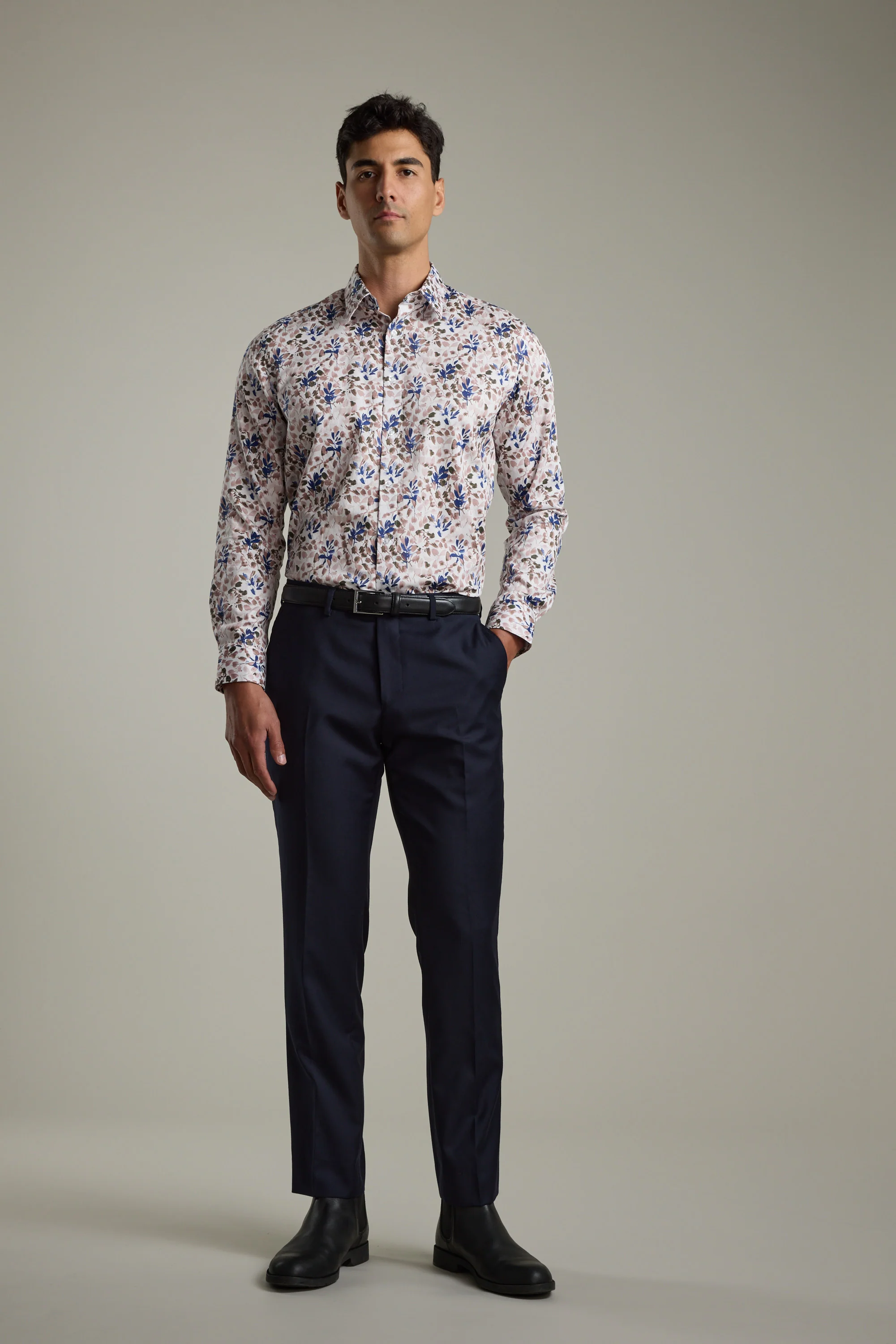 Lyon Print Business Shirt - Image 3