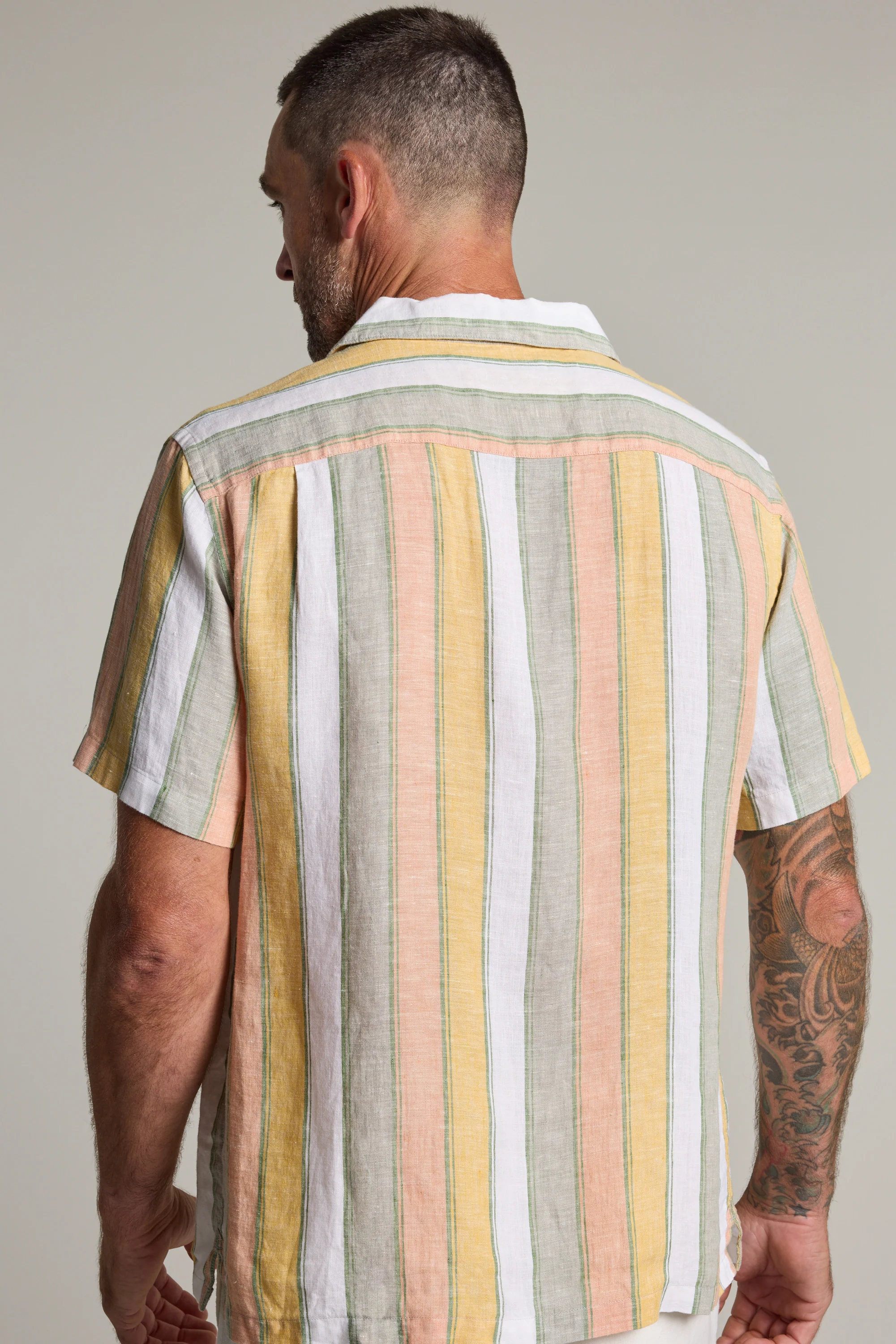 Moontide Linen Stripe Cuban Shirt - Image 6