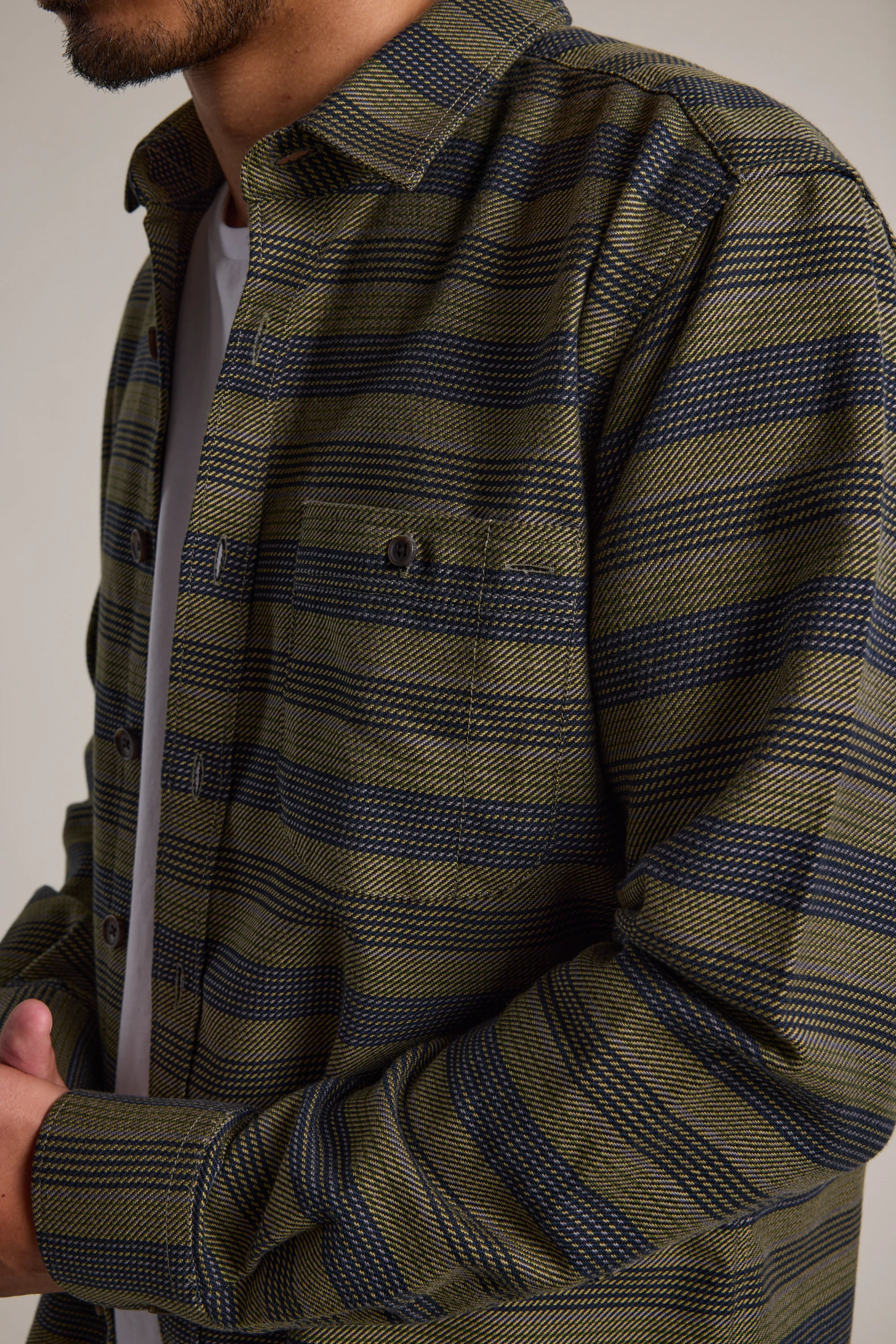 Mossock Stripe Overshirt - Image 4