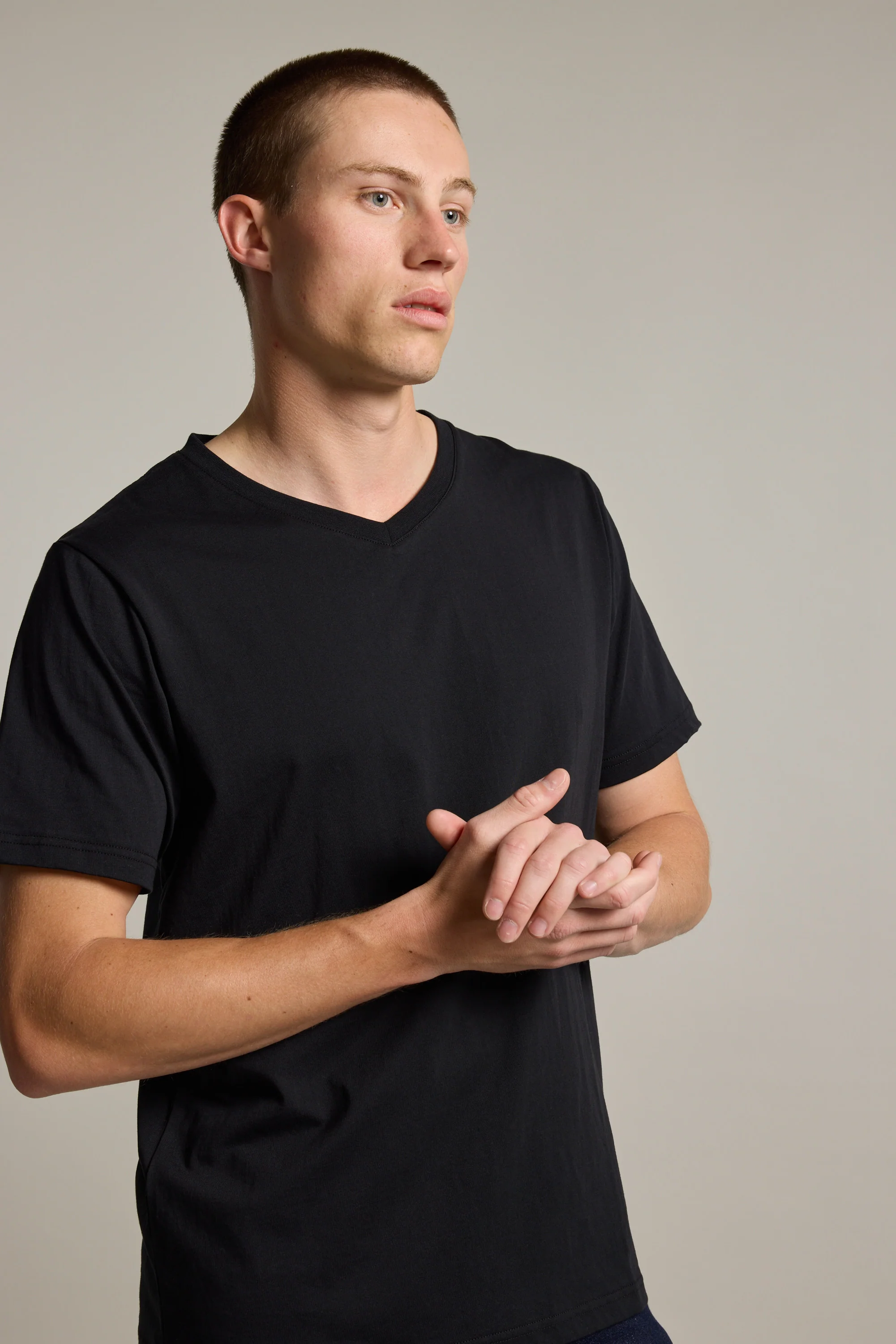 Organic Cotton V Neck Tee - Image 4