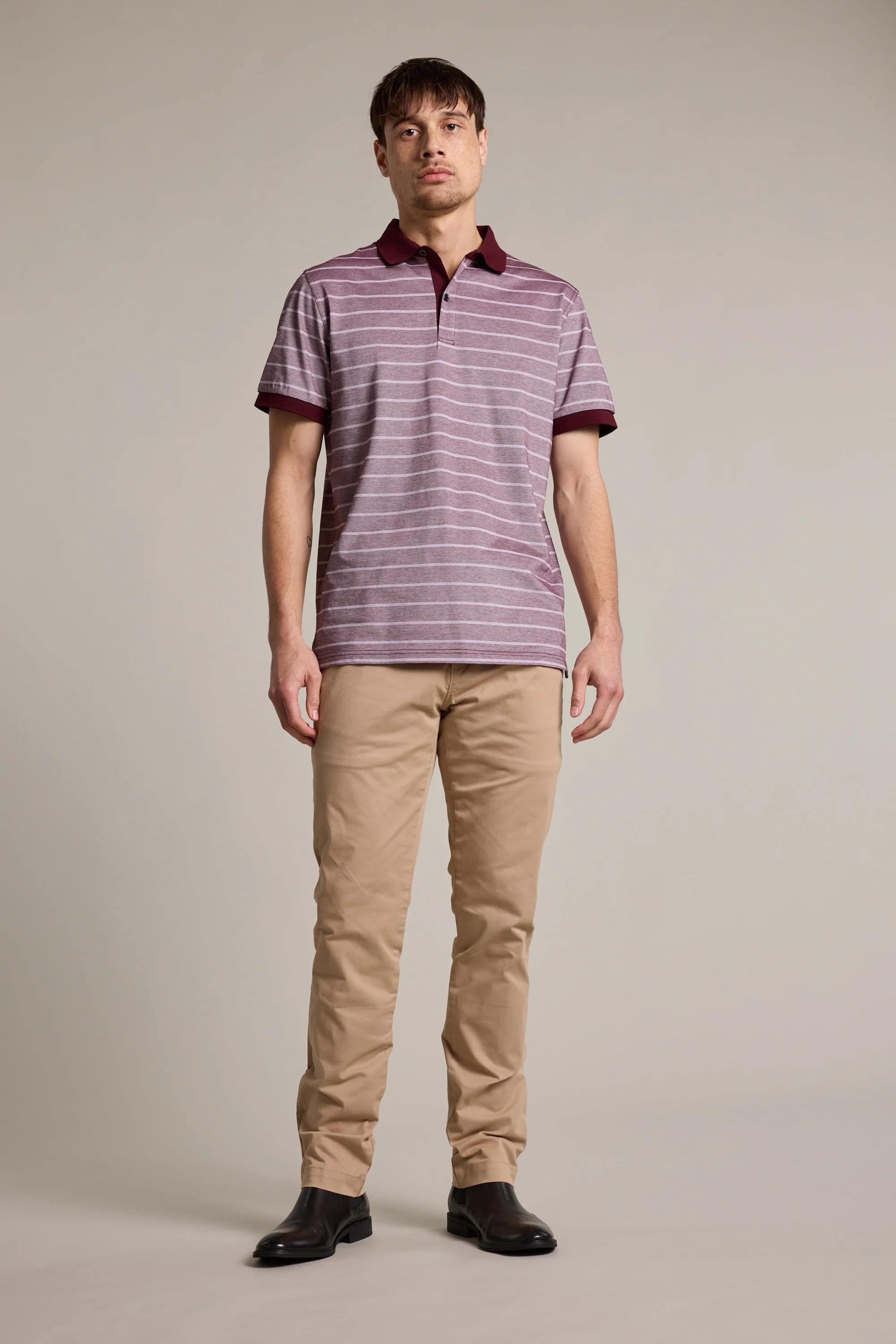 Oxley Mercerised Stripe Polo - Image 3
