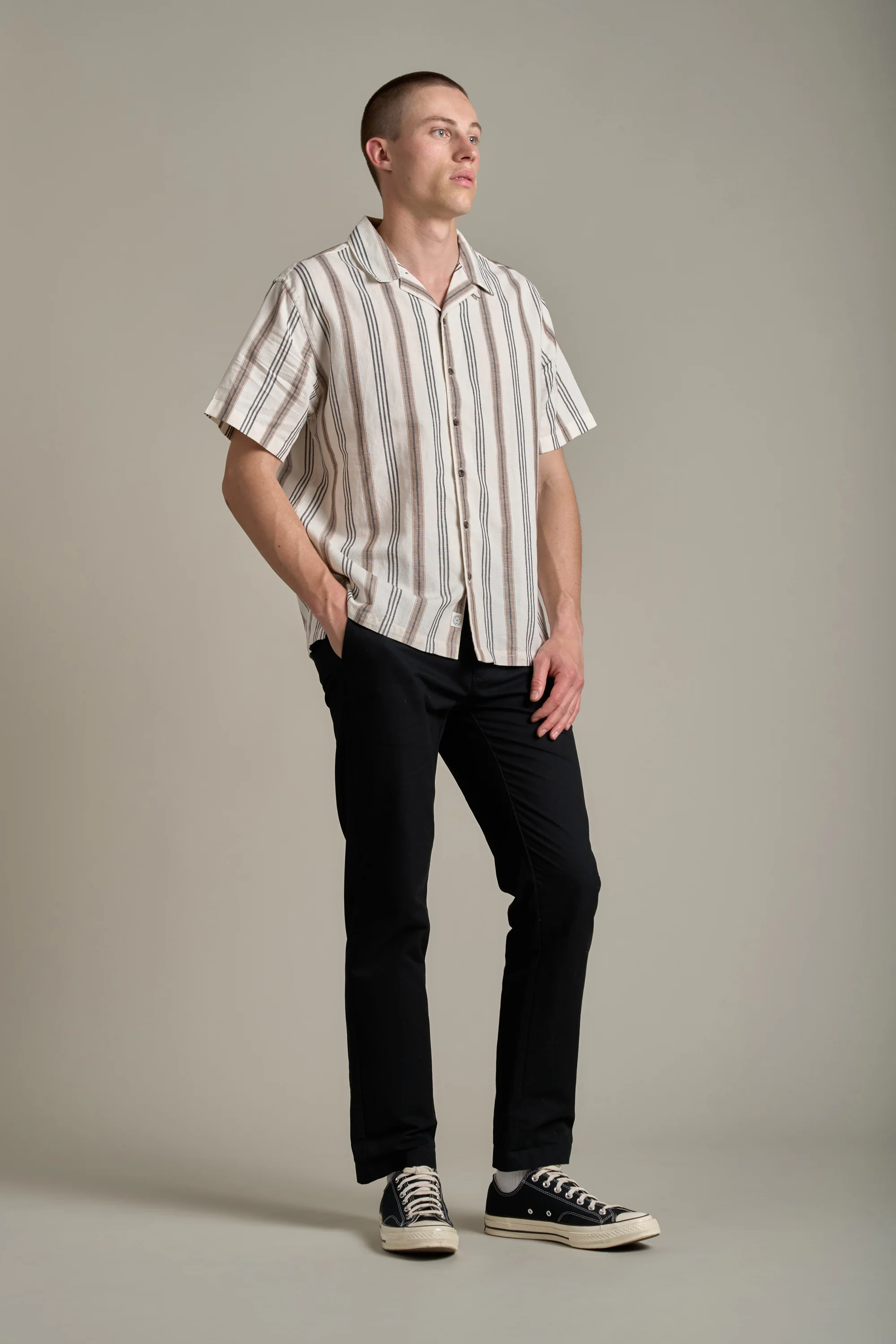 Potter Linen Stripe Cuban Shirt - Image 3