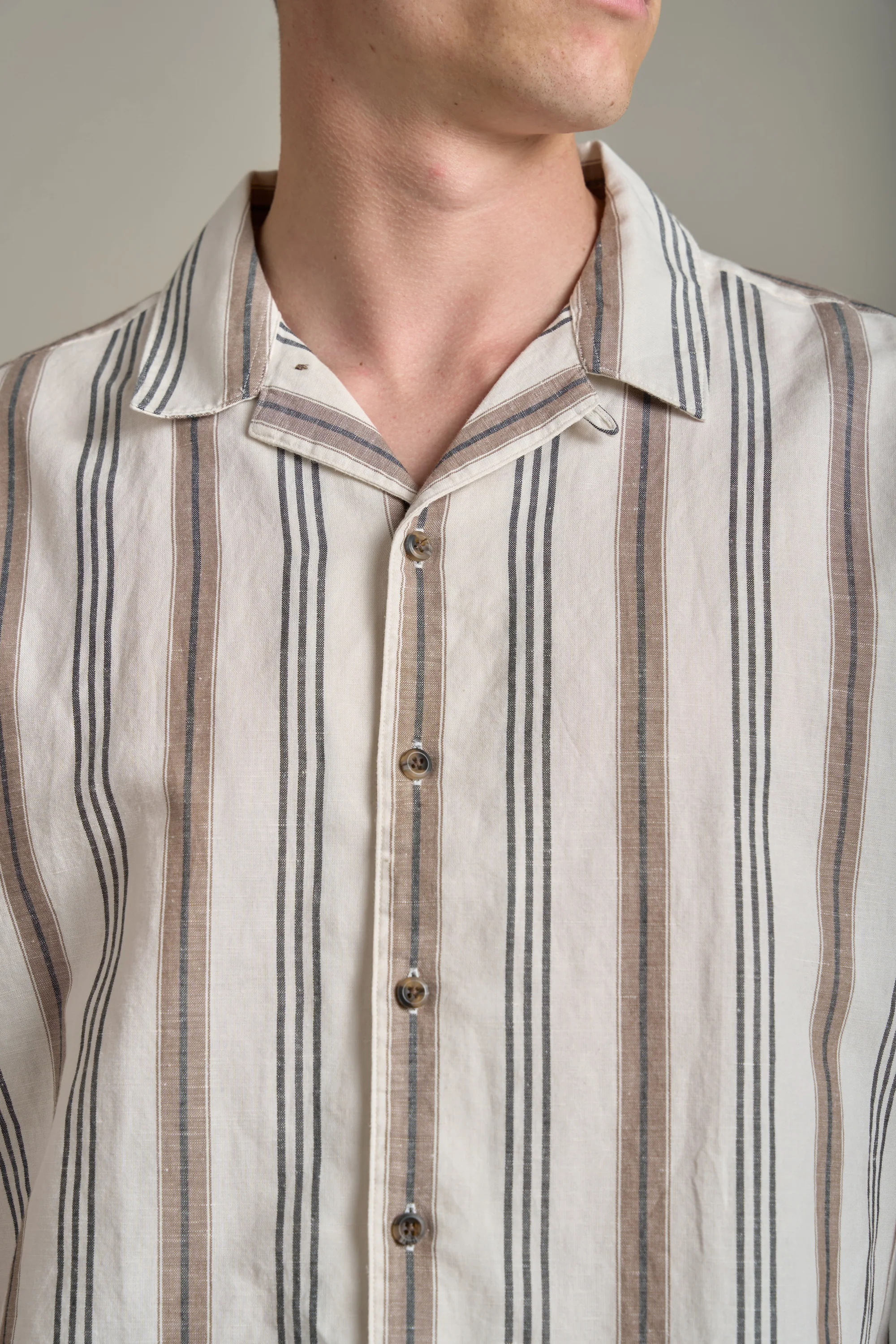 Potter Linen Stripe Cuban Shirt - Image 4