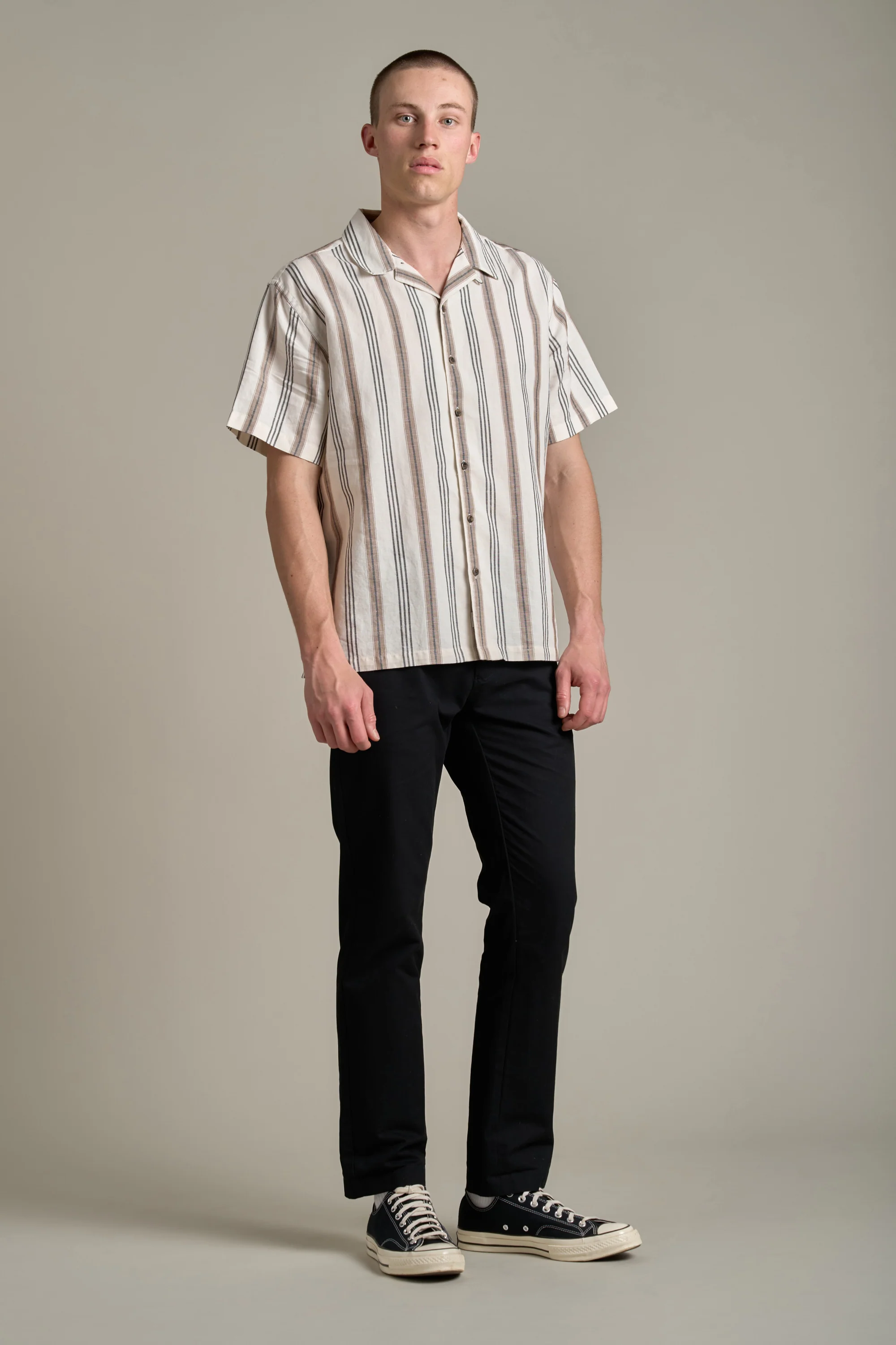 Potter Linen Stripe Cuban Shirt - Image 6