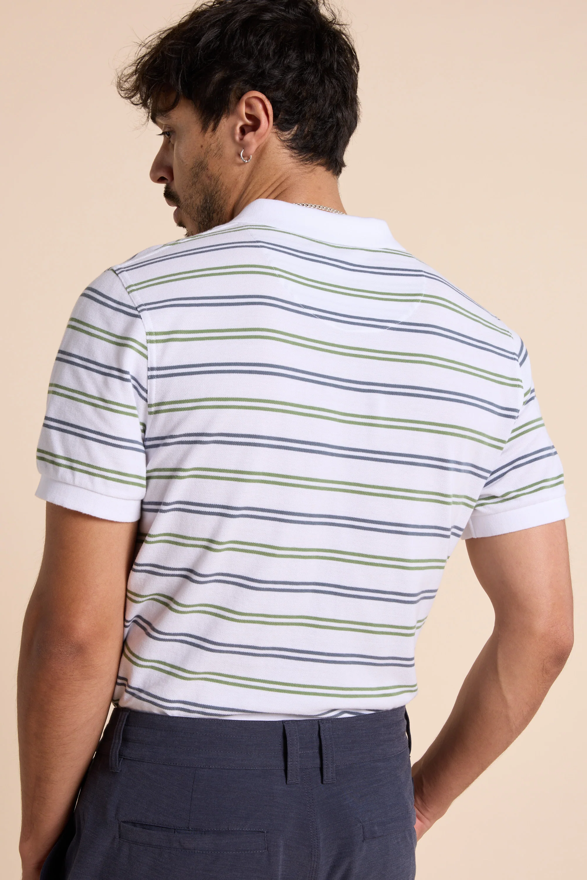 Regent Pique Stripe Polo - Image 3