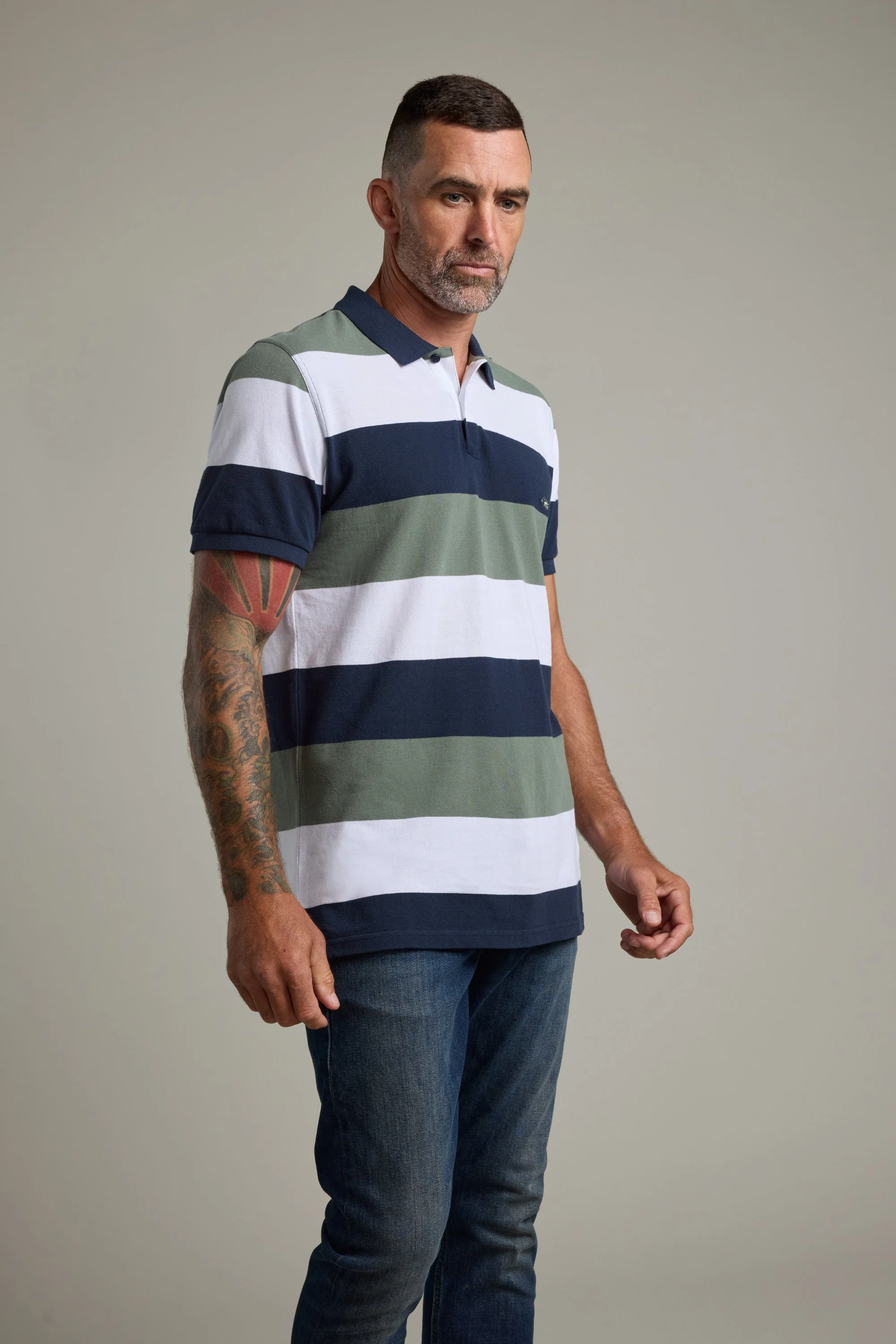 Regent Pique Stripe Polo - Image 3
