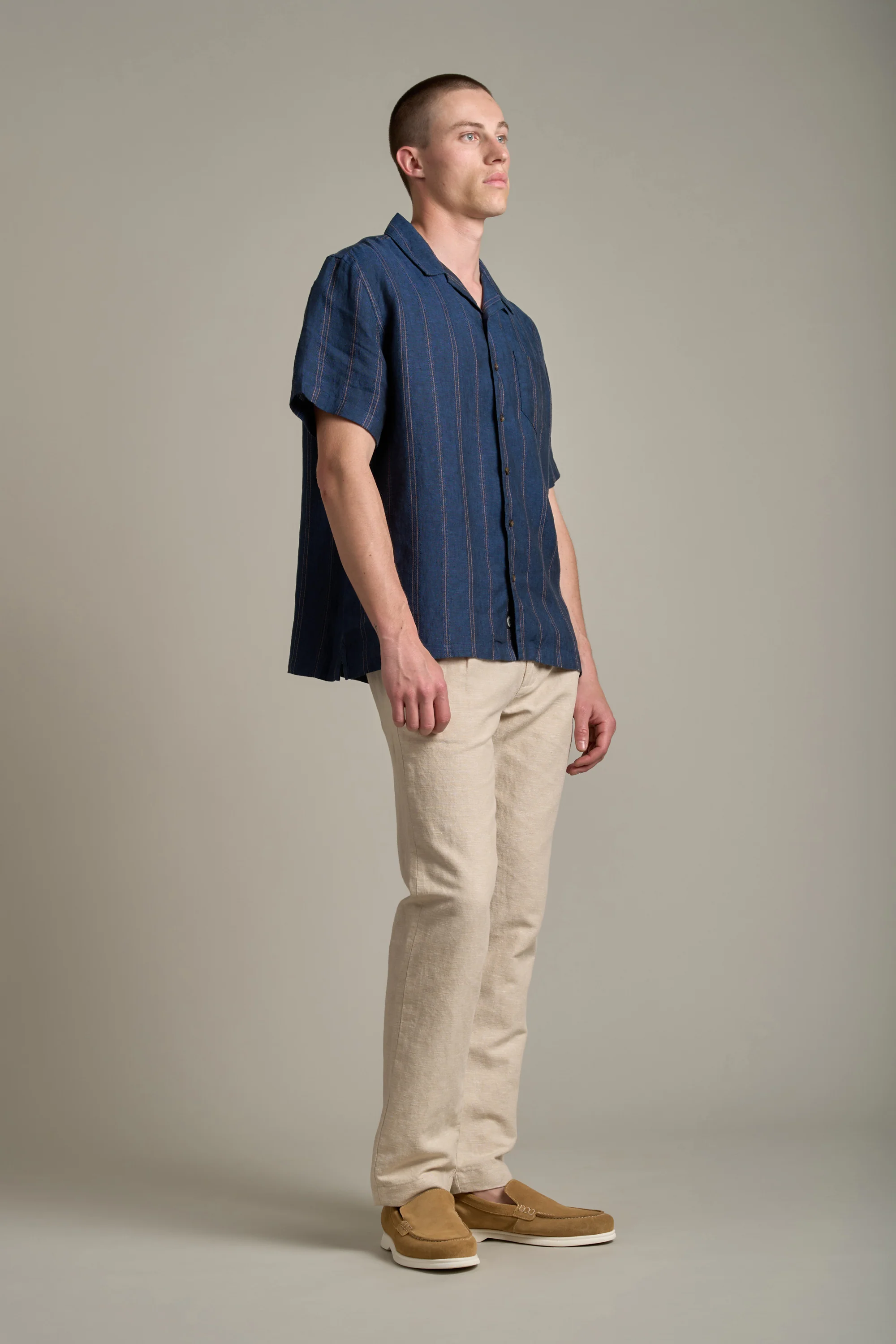 Seaway Linen Stripe Cuban Shirt - Image 3