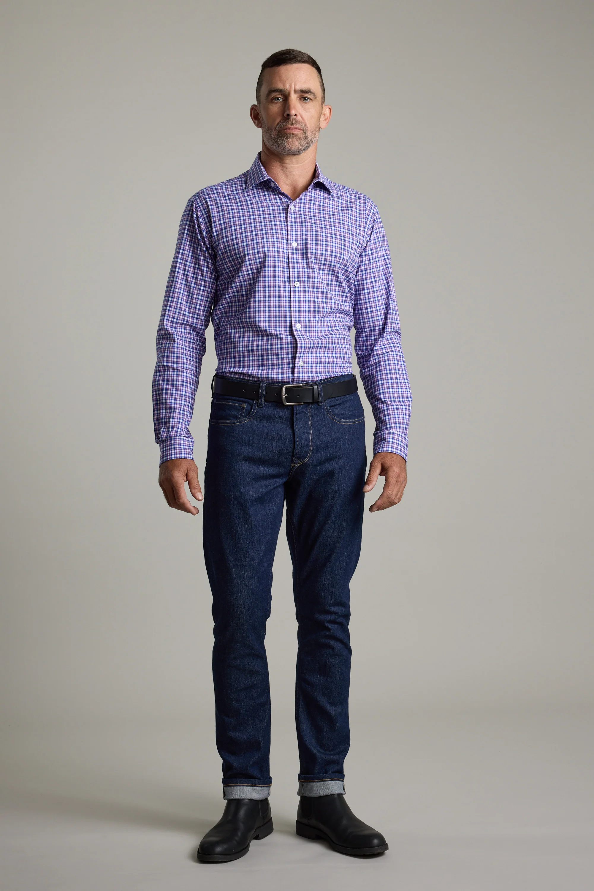 Stockton Check Business Shirt - Image 3