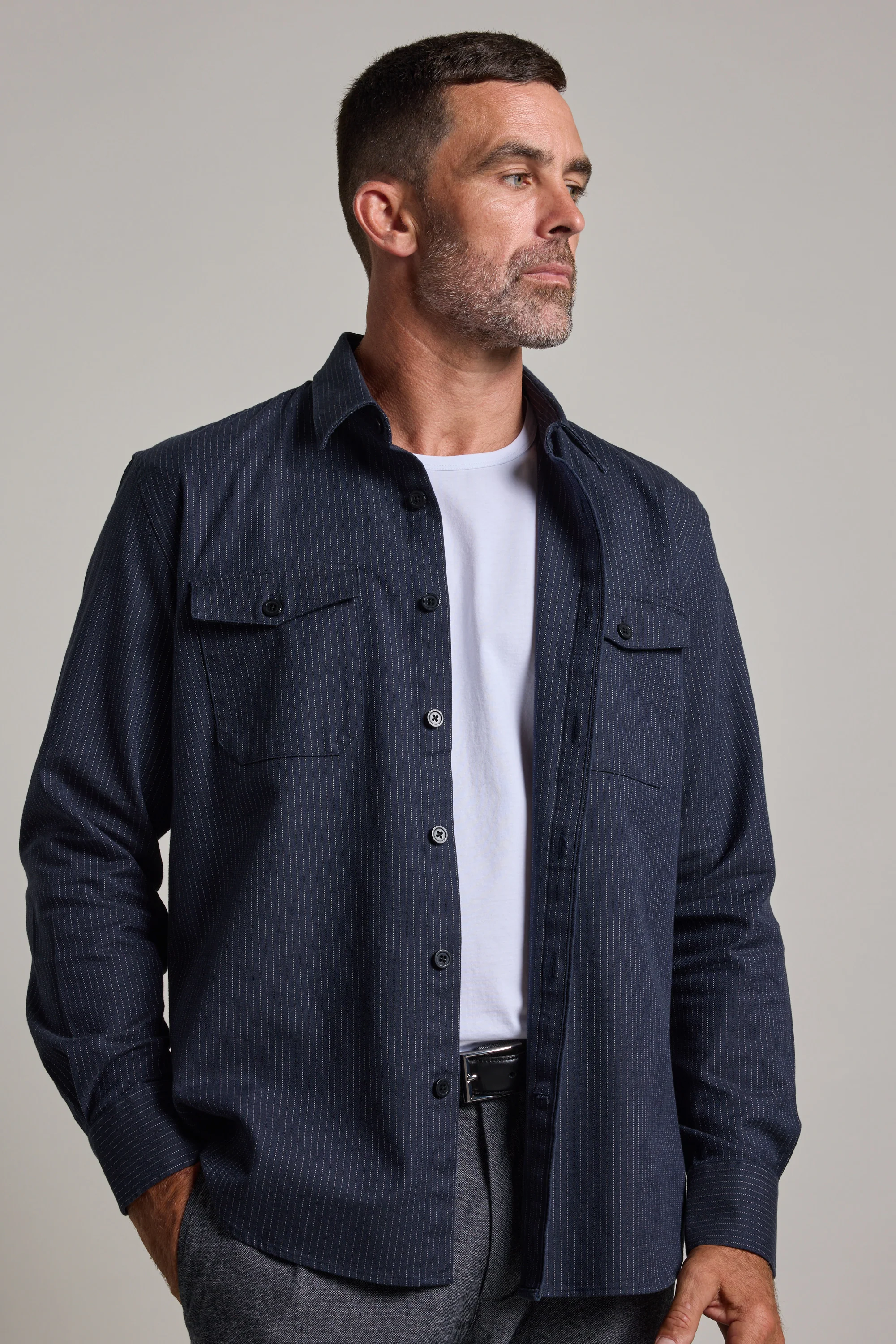 Timothy Stripe Overshirt - Image 4